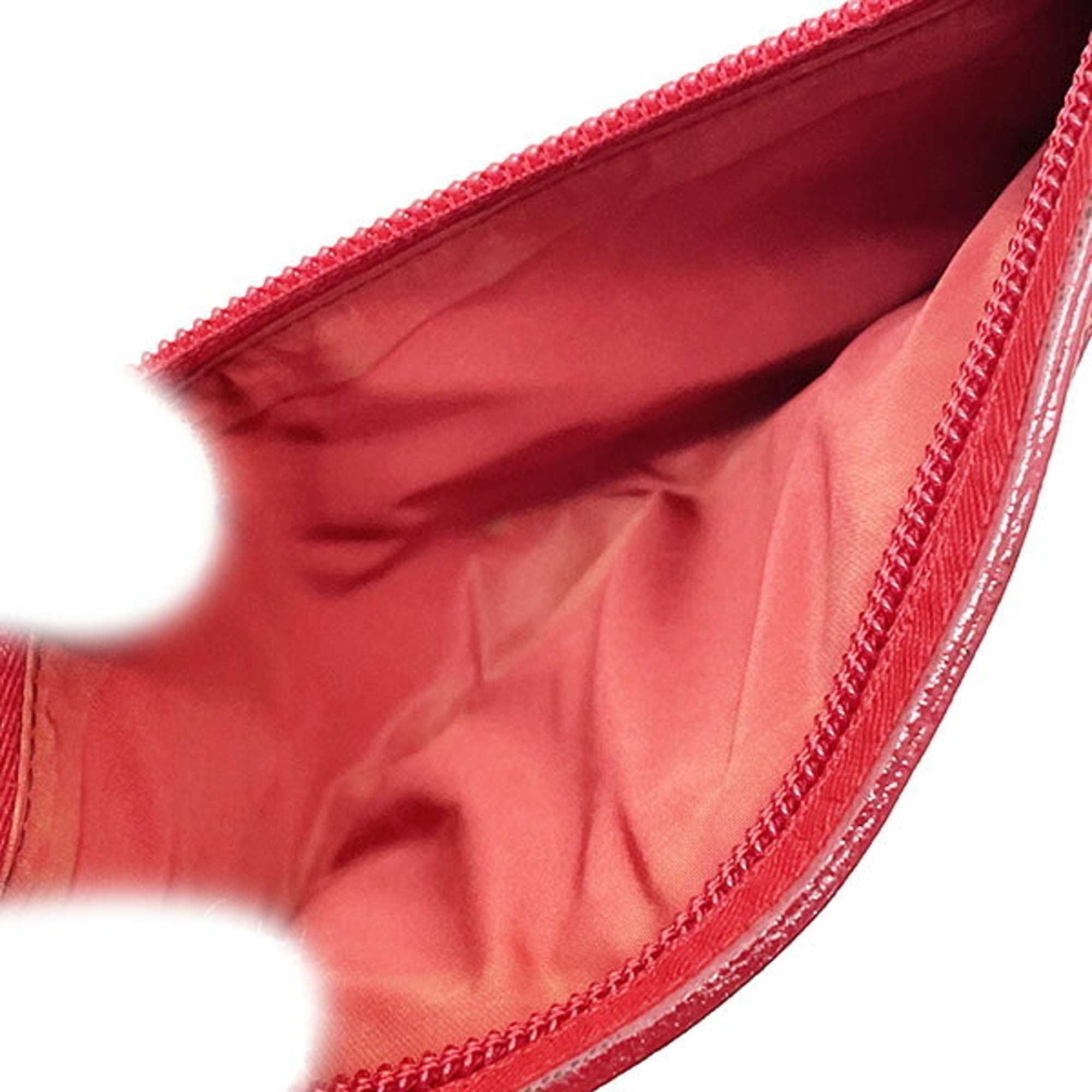 Prada Black Multi-Color Orange Red Color White Yellow Leather Saffiano Pouch (Pre-Owned)