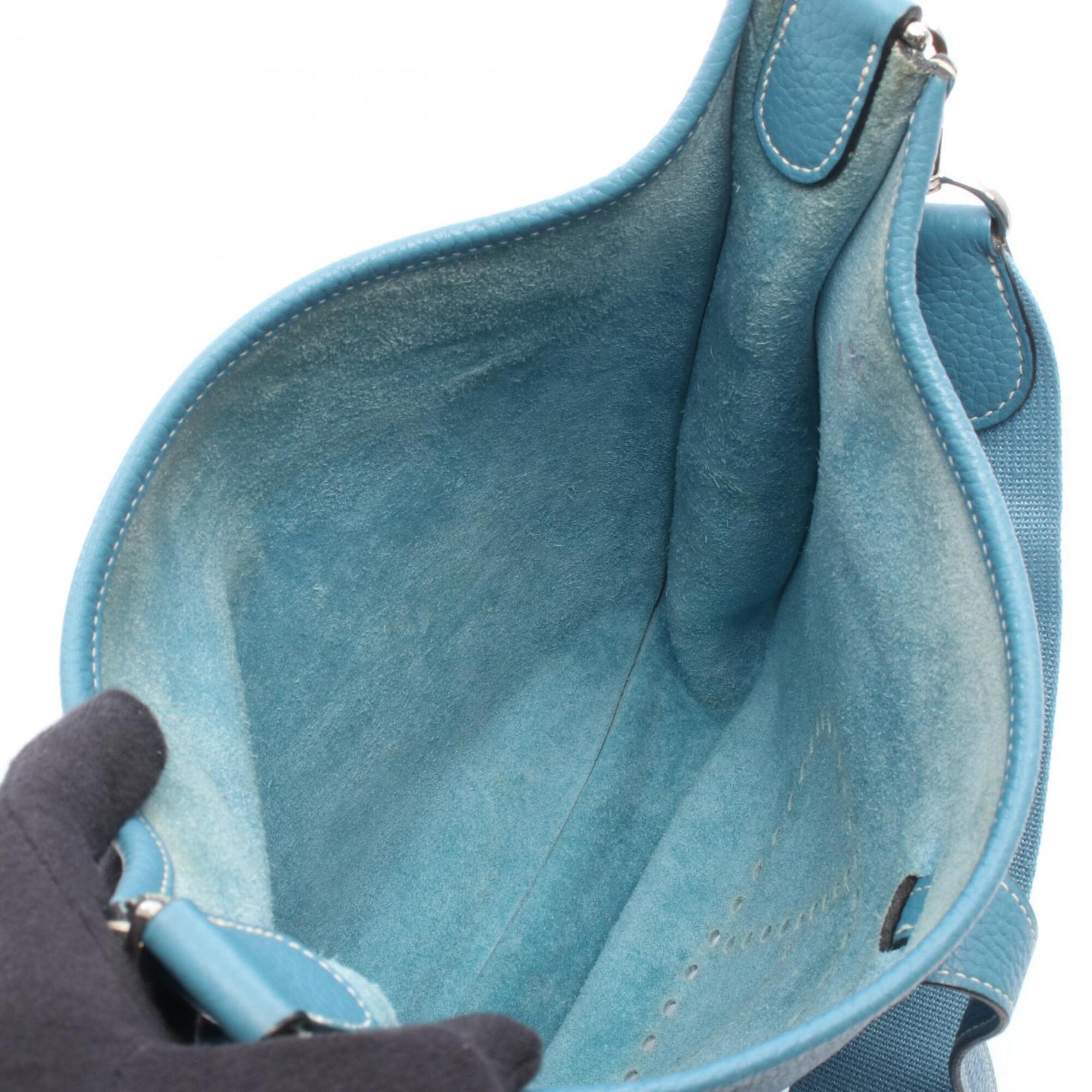 Hermes Blue Blue Jean Taurillon Clemence Leather Shoulder Bag (Pre-Owned)