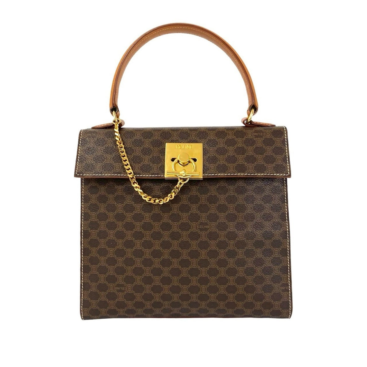Celine Brown Leather Pvc Handbag (Pre-Owned)