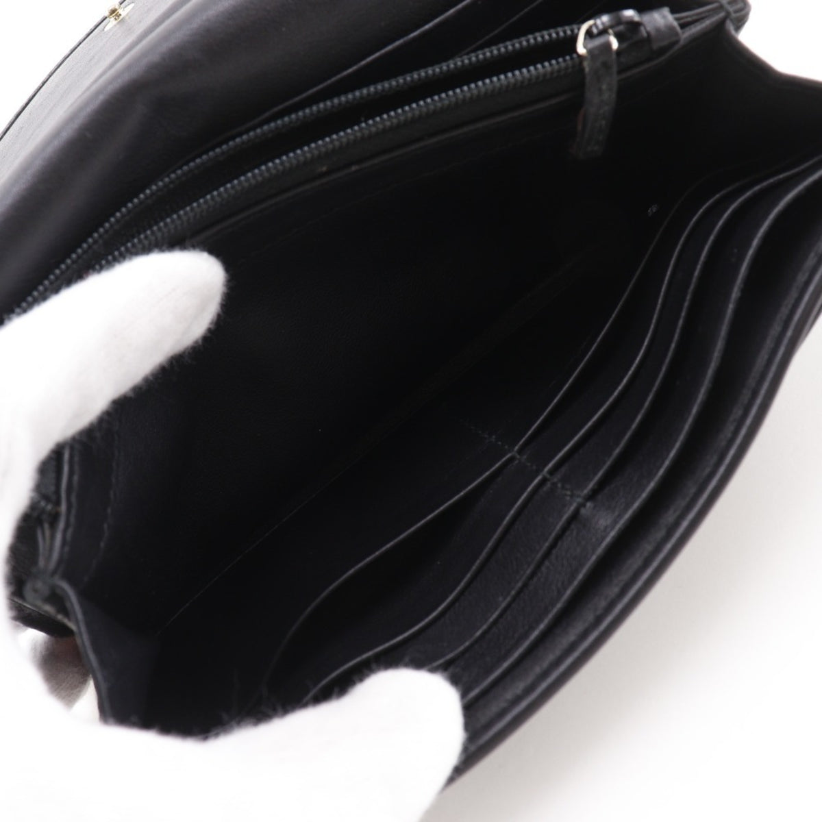 Gucci Black Leather Long Wallet (Bi-Fold) (Pre-Owned)