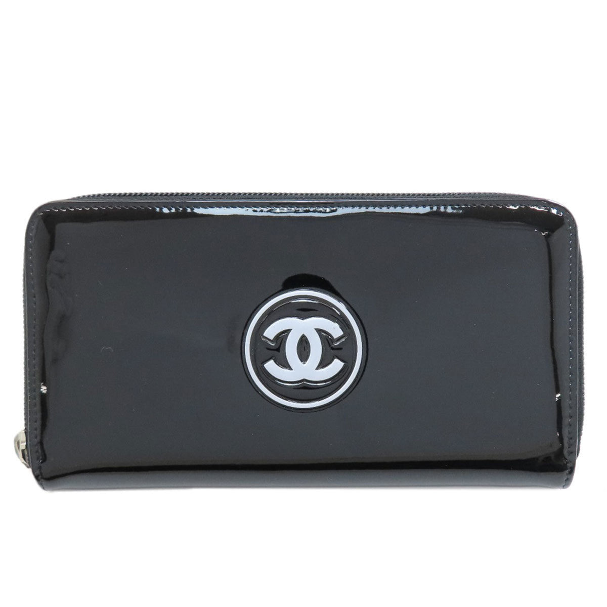 Chanel Black Leather Long Wallet (Bi-Fold) (Pre-Owned)