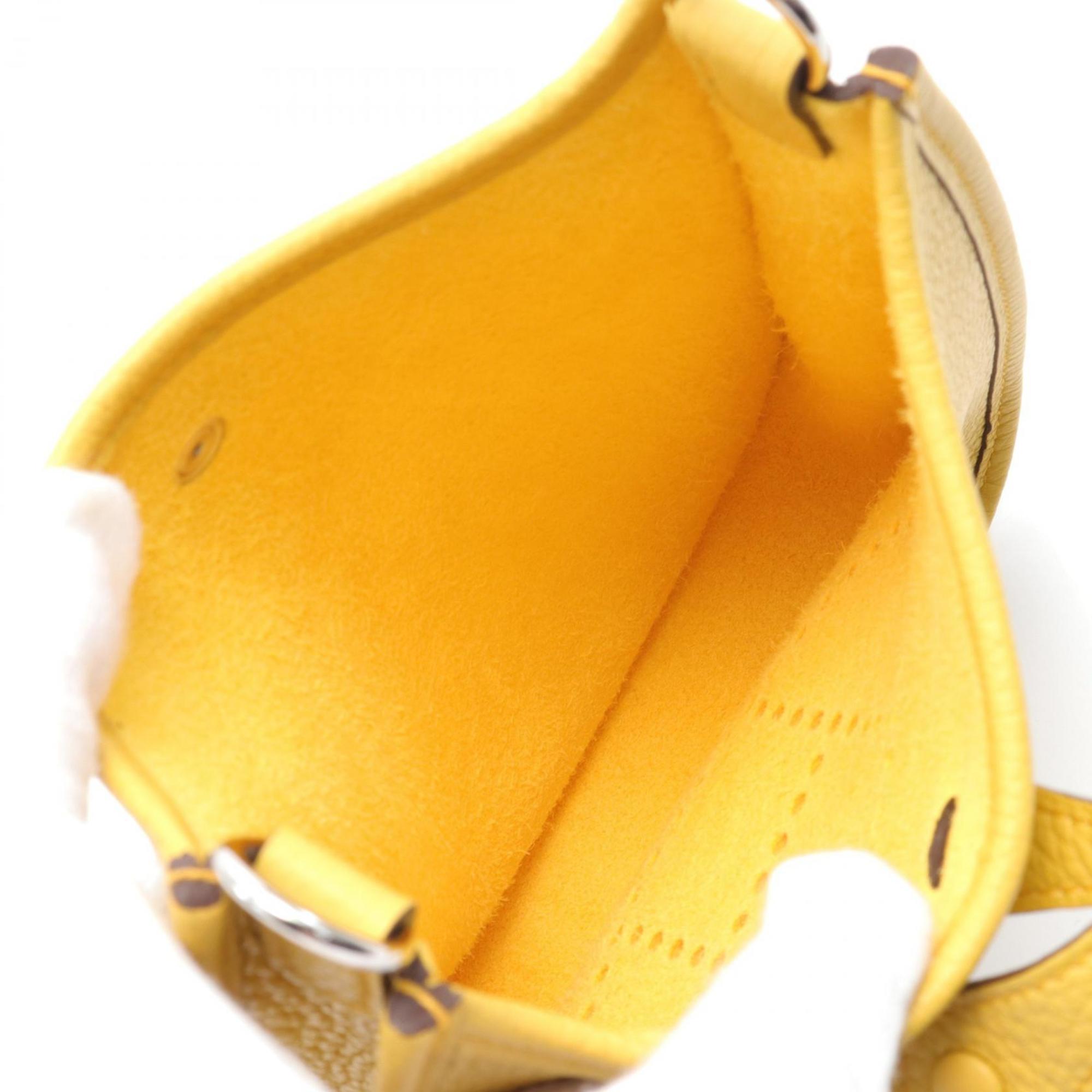 Hermes Evelyne Yellow Taurillon Clemence Leather Shoulder Bag (Pre-Owned)