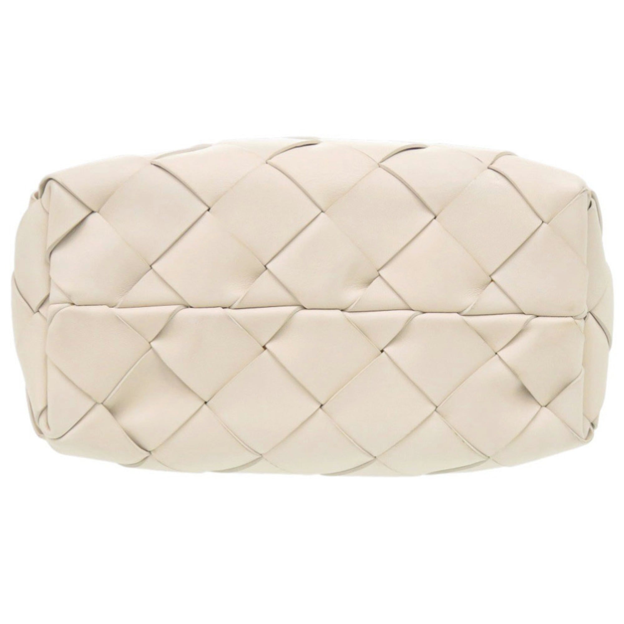 Bottega Veneta Intrecciato Ivory Leather Pouch Tote Bag (Pre-Owned)