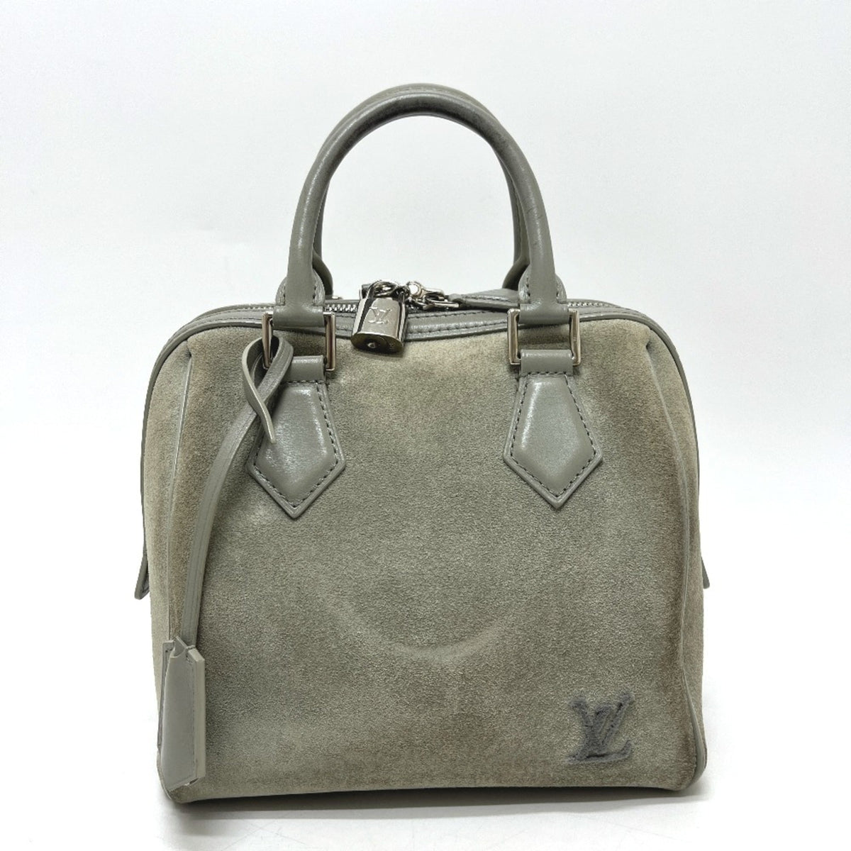 Louis Vuitton Gray Suede Handbag (Pre-Owned)