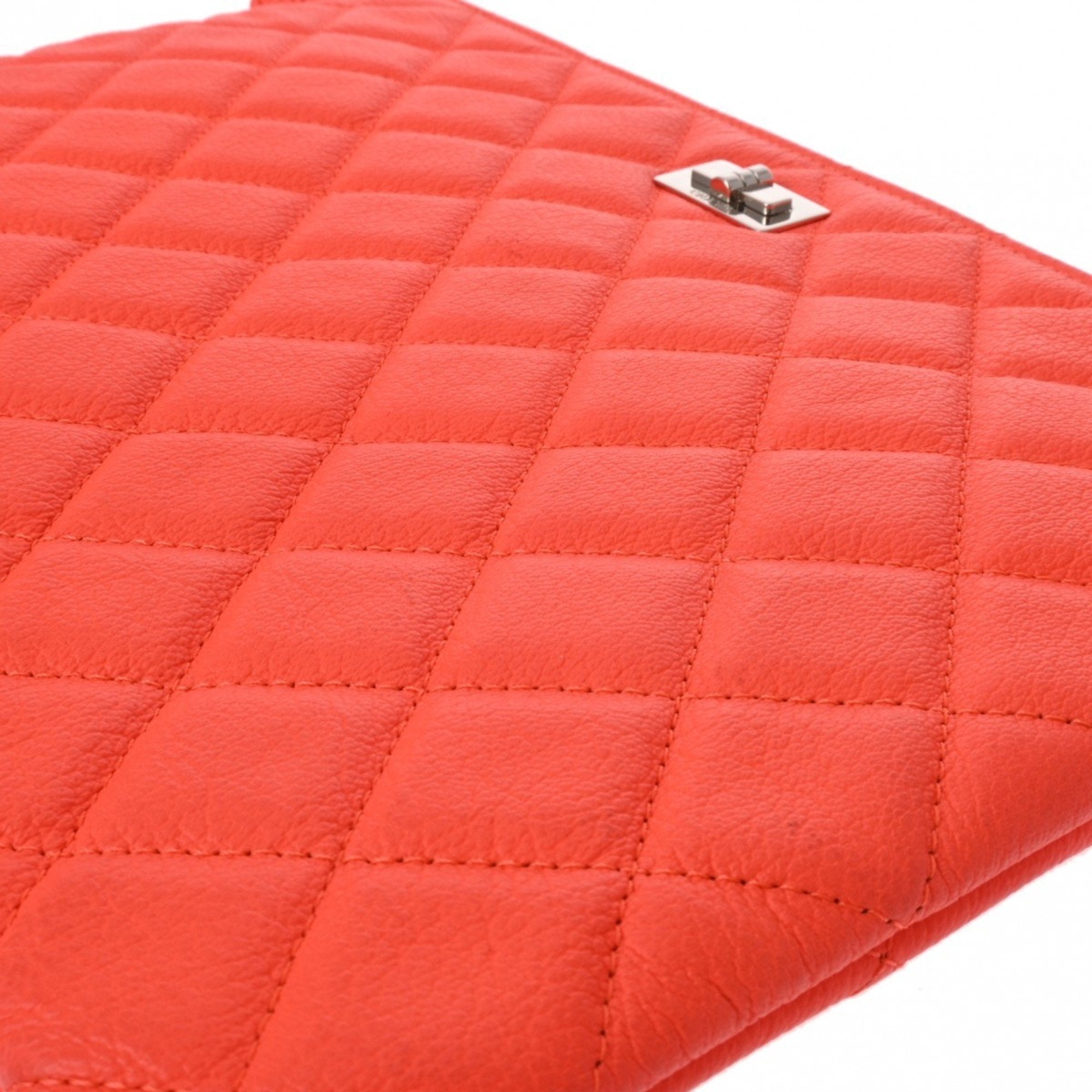 Chanel Orange Leather Clutch Bag (Pre-Owned)