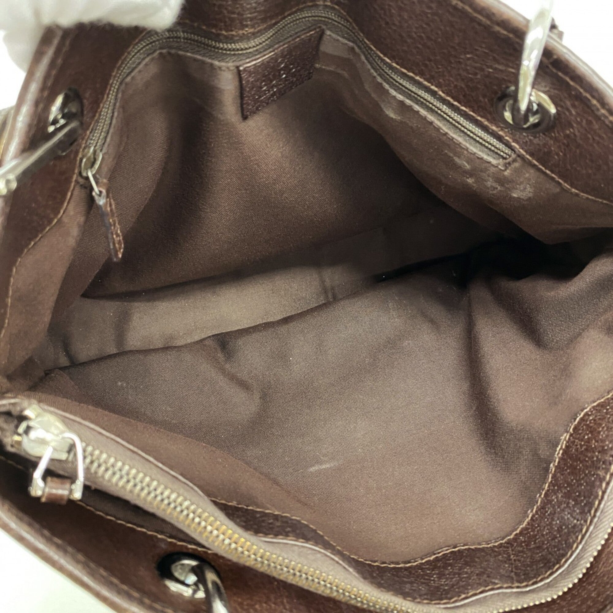 Gucci Beige Brown Canvas Tote Bag (Pre-Owned)