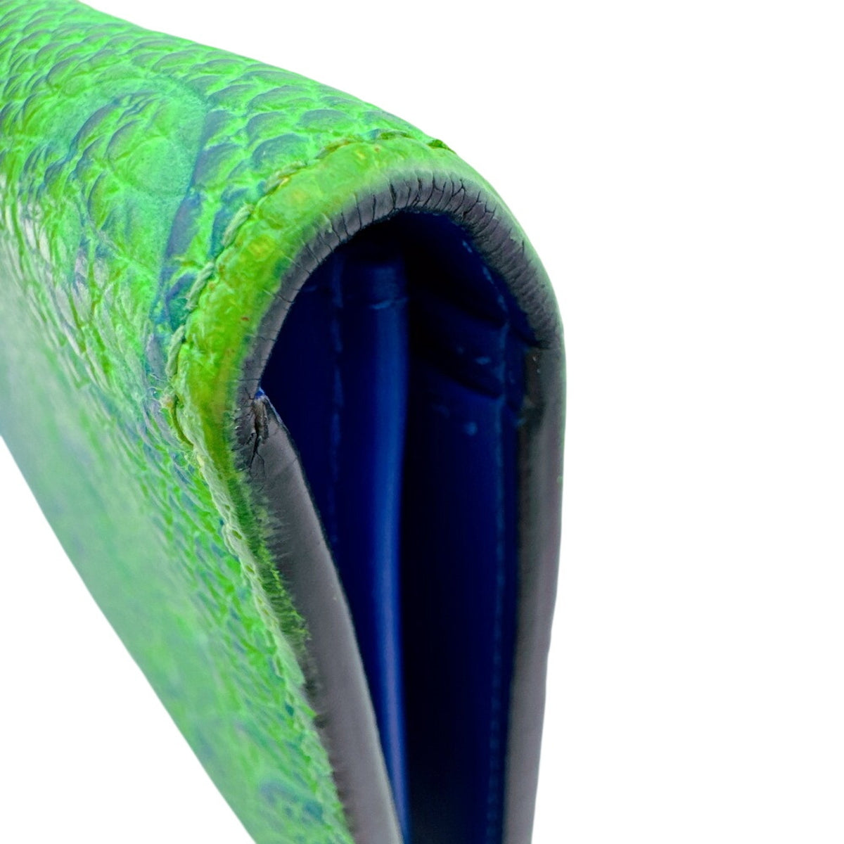 Louis Vuitton Blue Blue Green Leather Long Wallet (Bi-Fold) (Pre-Owned)