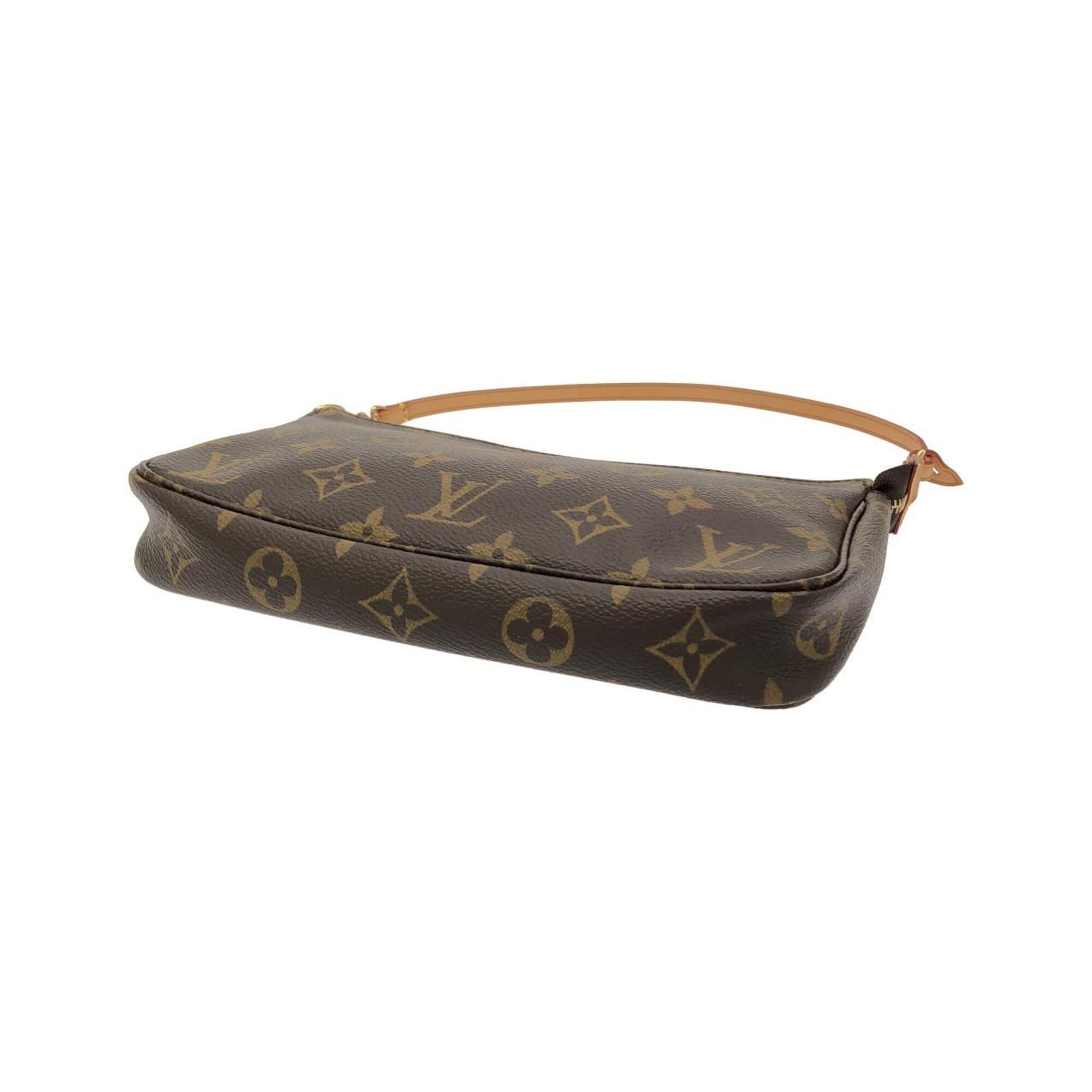 Louis Vuitton Marron Coated Canvas Pochette Pouch (Pre-Owned)