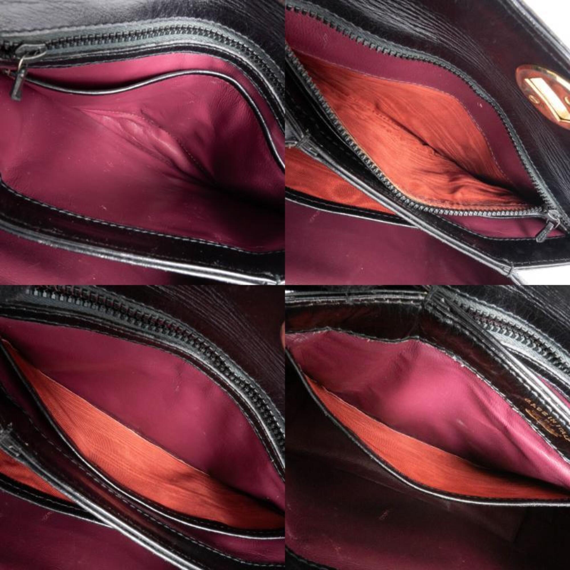 Gucci Black Leather Handbag Shoulder Bag (Pre-Owned)