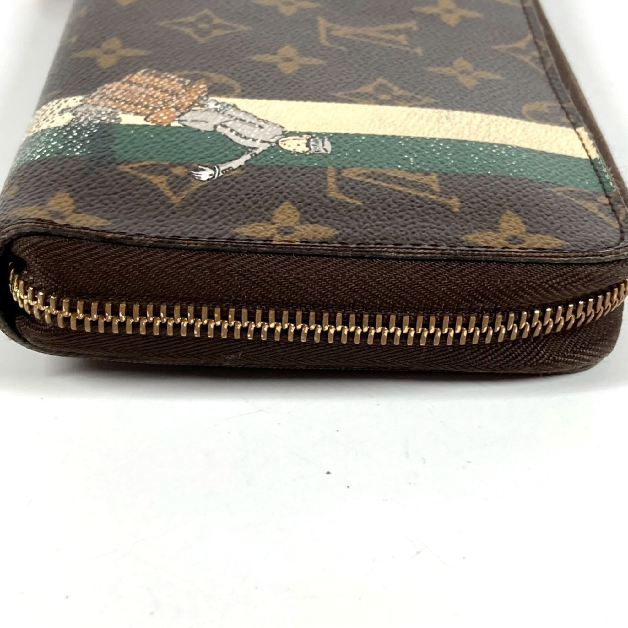 Louis Vuitton Brown Green Monogram Long Wallet (Bi-Fold) (Pre-Owned)