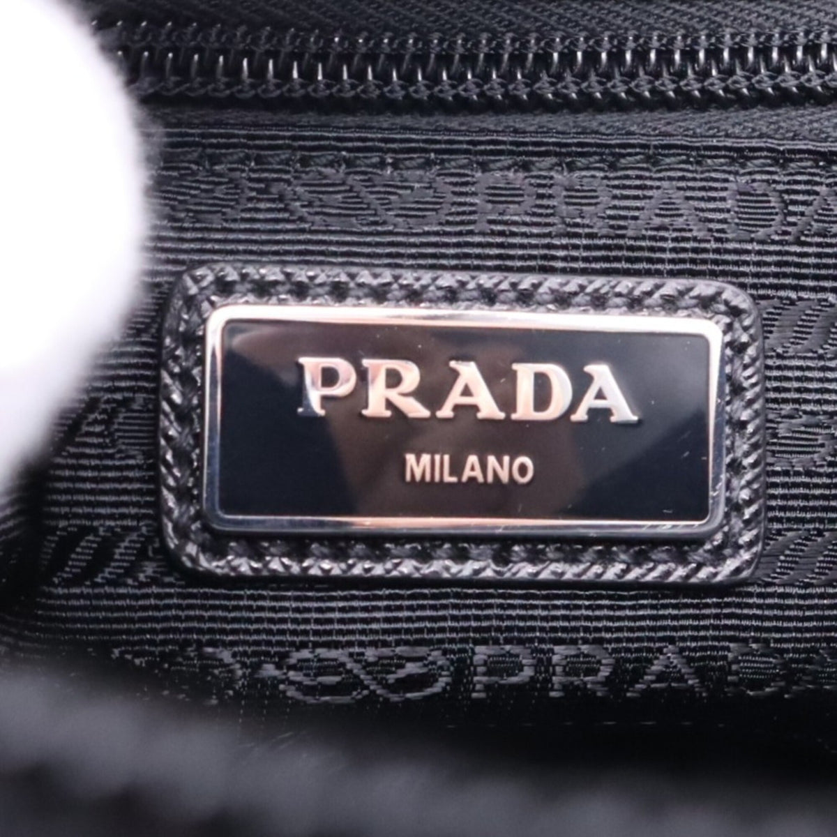 Prada Saffiano Black Nylon Shoulder Bag (Pre-Owned)