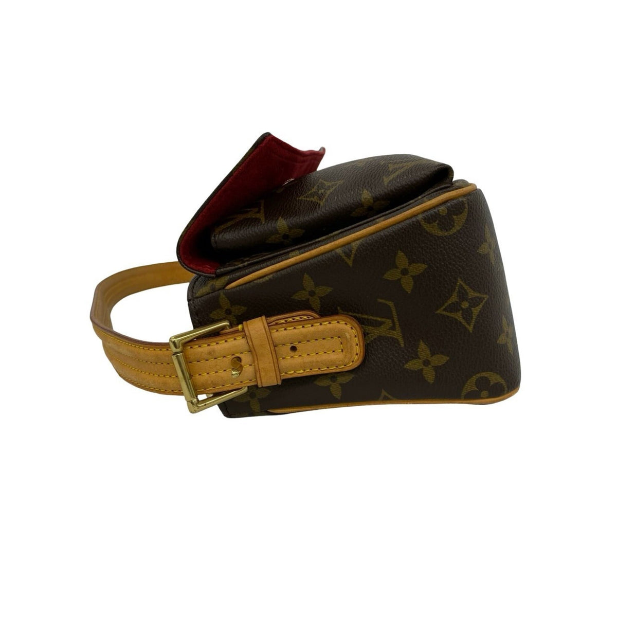 Louis Vuitton Brown Leather Pvc Handbag Shoulder Bag (Pre-Owned)