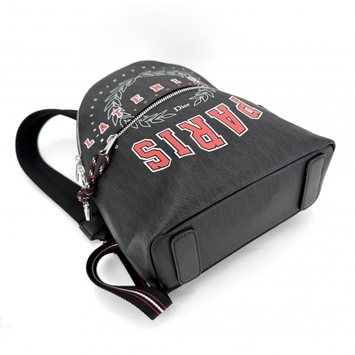 Dior Homme Black Red Color Leather Backpack (Pre-Owned)