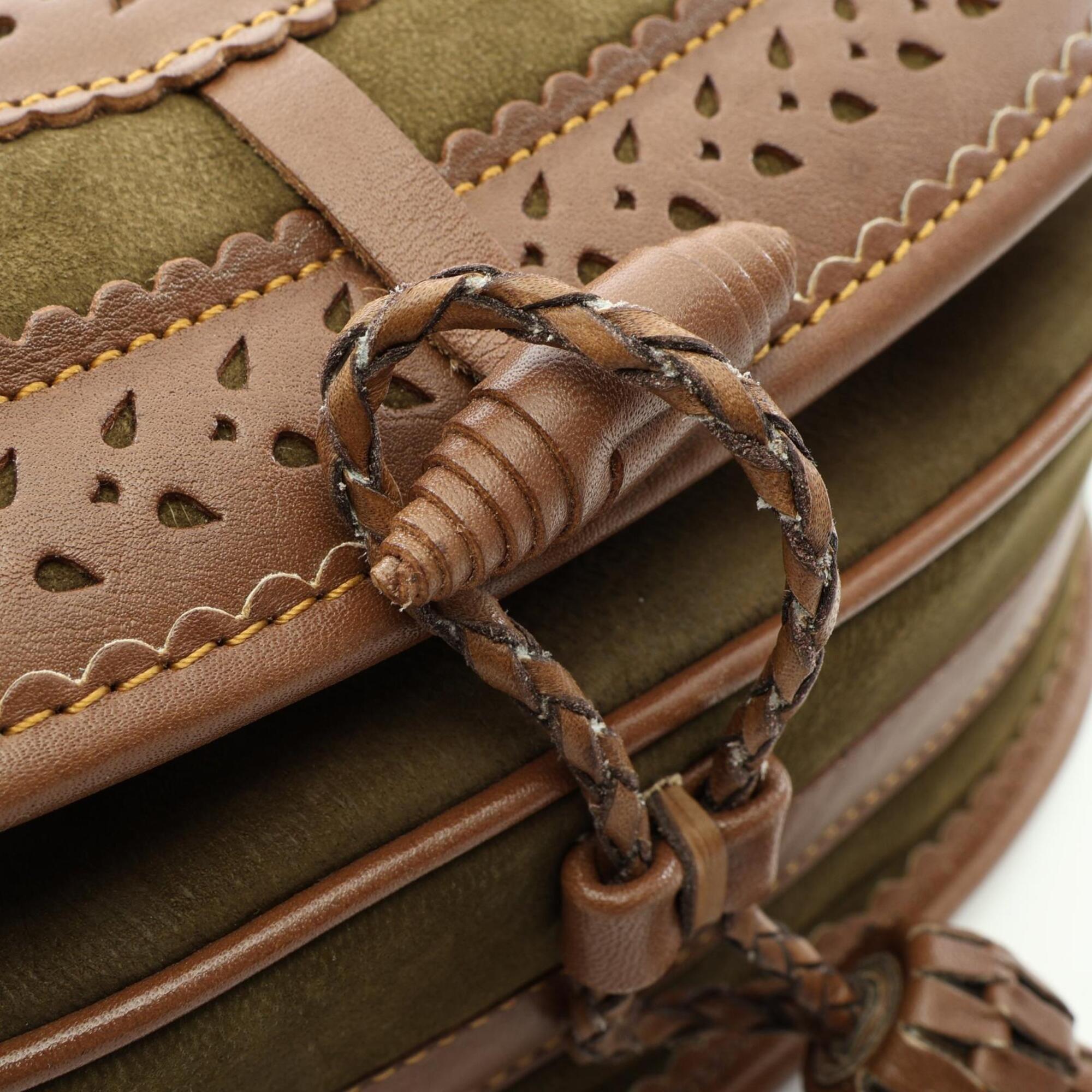 Loewe Brown Khaki Suede Leather Handbag Shoulder Bag (Pre-Owned)
