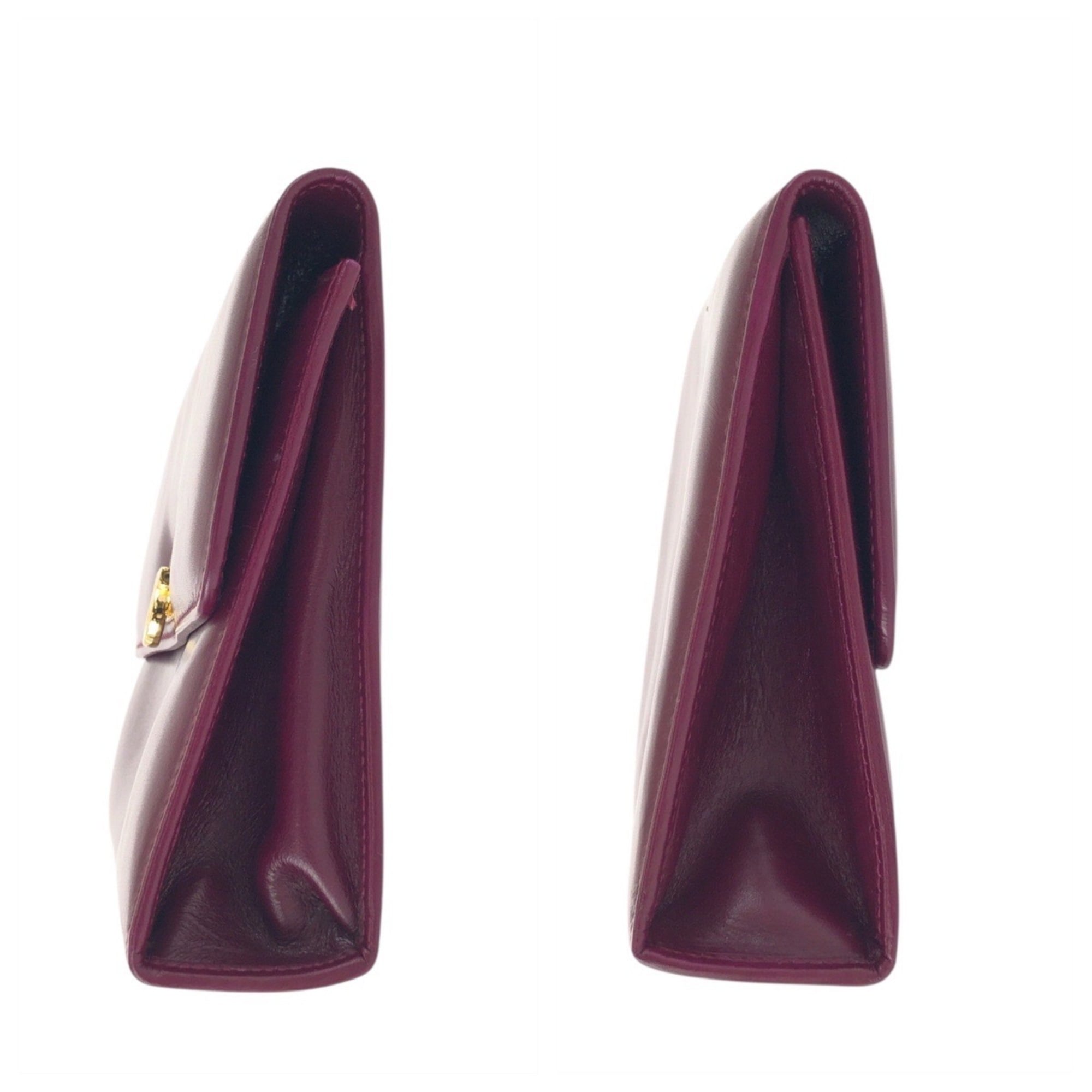 Salvatore Ferragamo Purple Leather Clutch Bag Pouch (Pre-Owned)