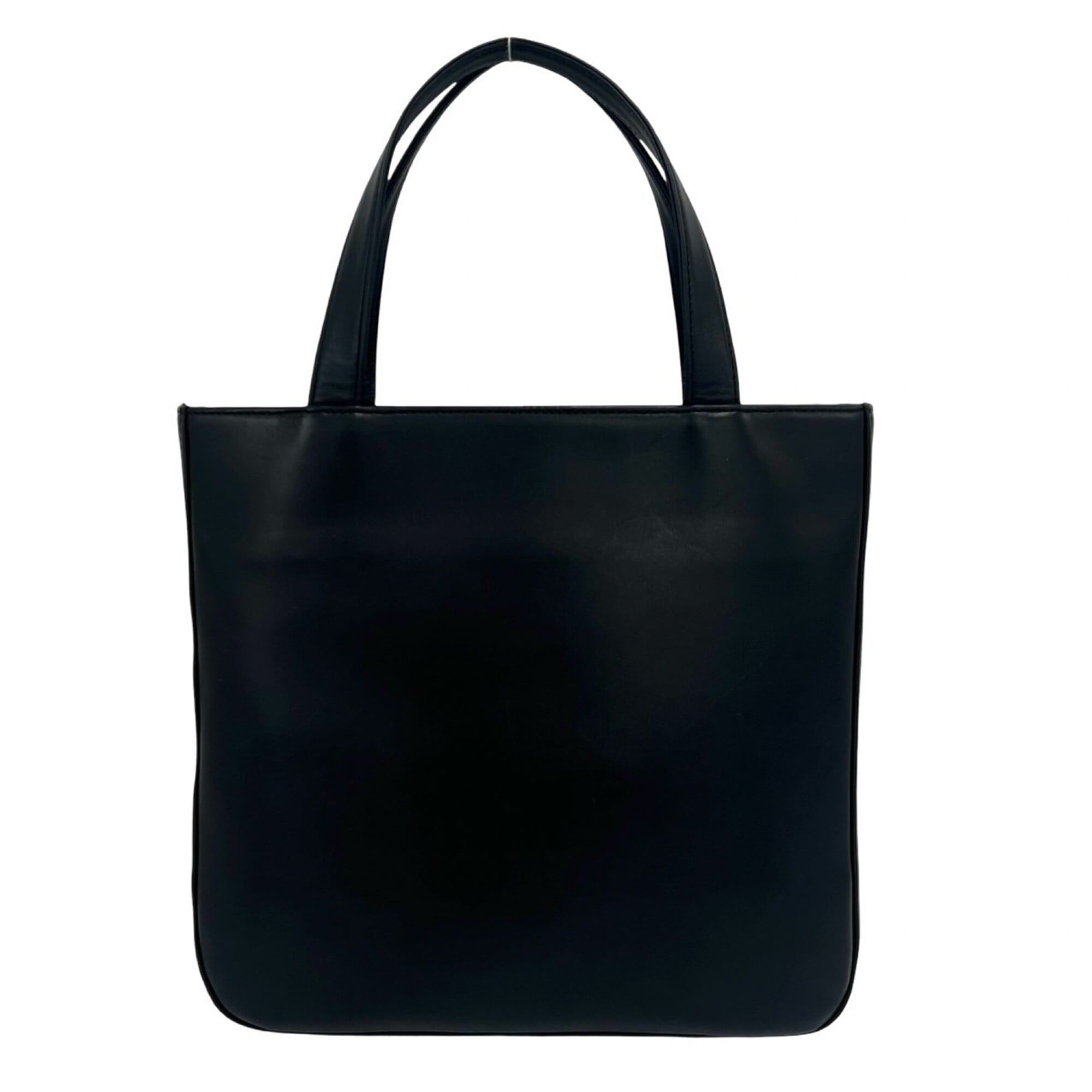 Burberry Beige Black Leather Canvas Handbag Tote Bag (Pre-Owned)