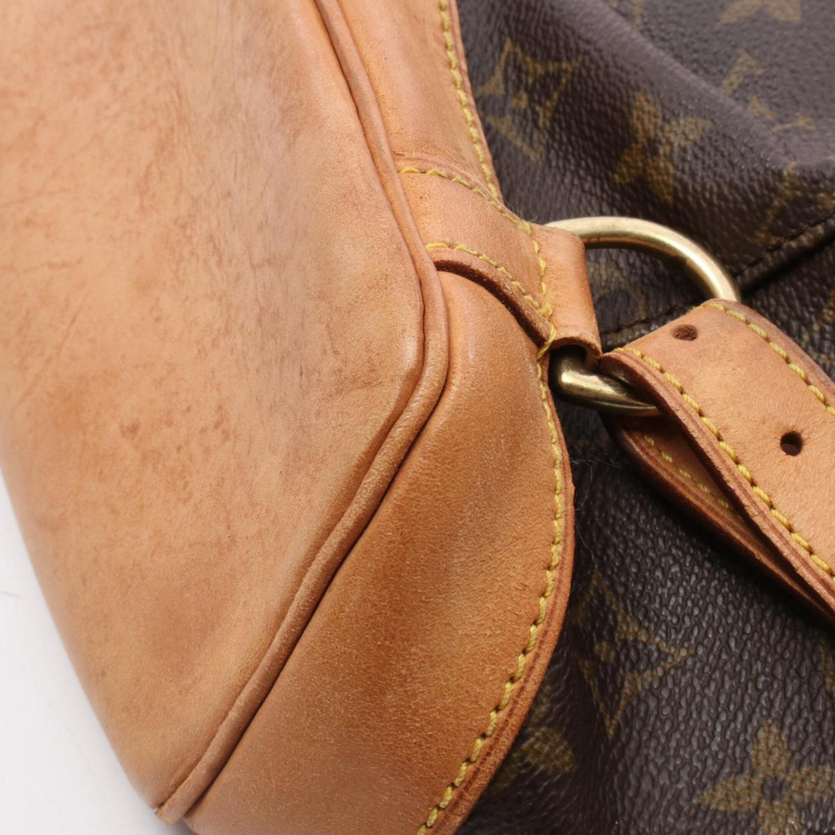 Louis Vuitton Brown Coated Canvas Leather Backpack Handbag (Pre-Owned)