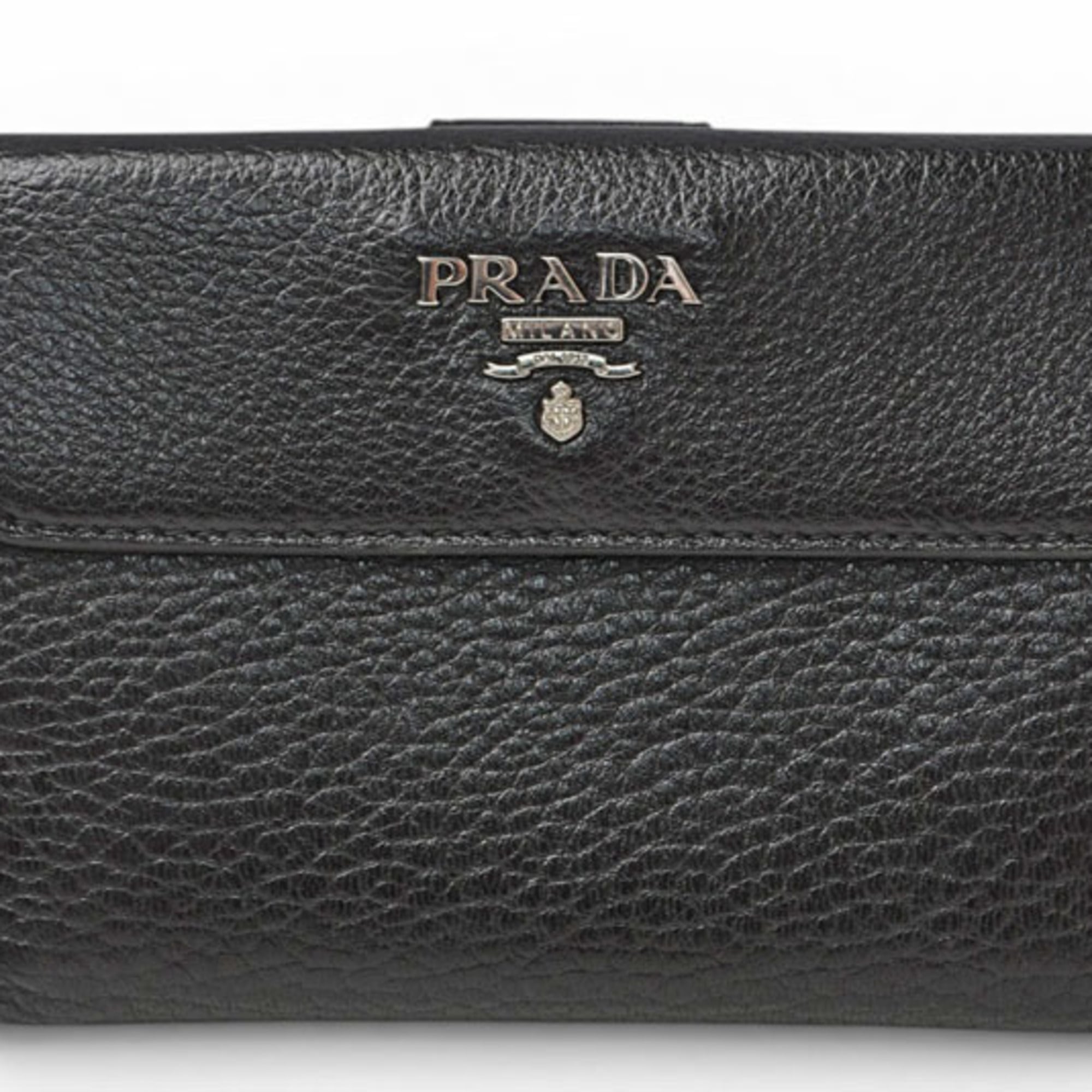 Prada Black Leather Wallet (Tri-Fold) (Pre-Owned)