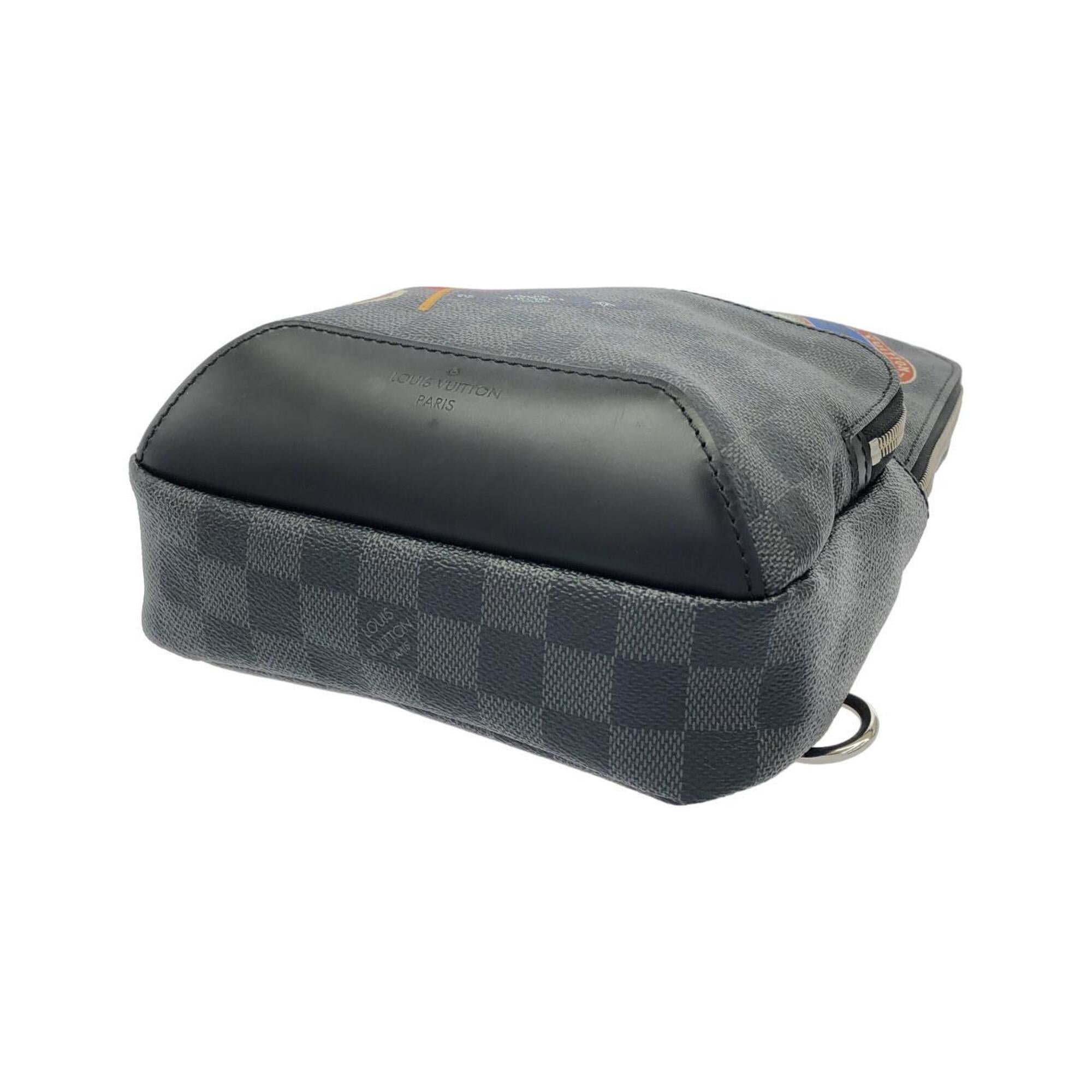 Louis Vuitton Dark Gray Graphite Coated Canvas Shoulder Bag (Pre-Owned)