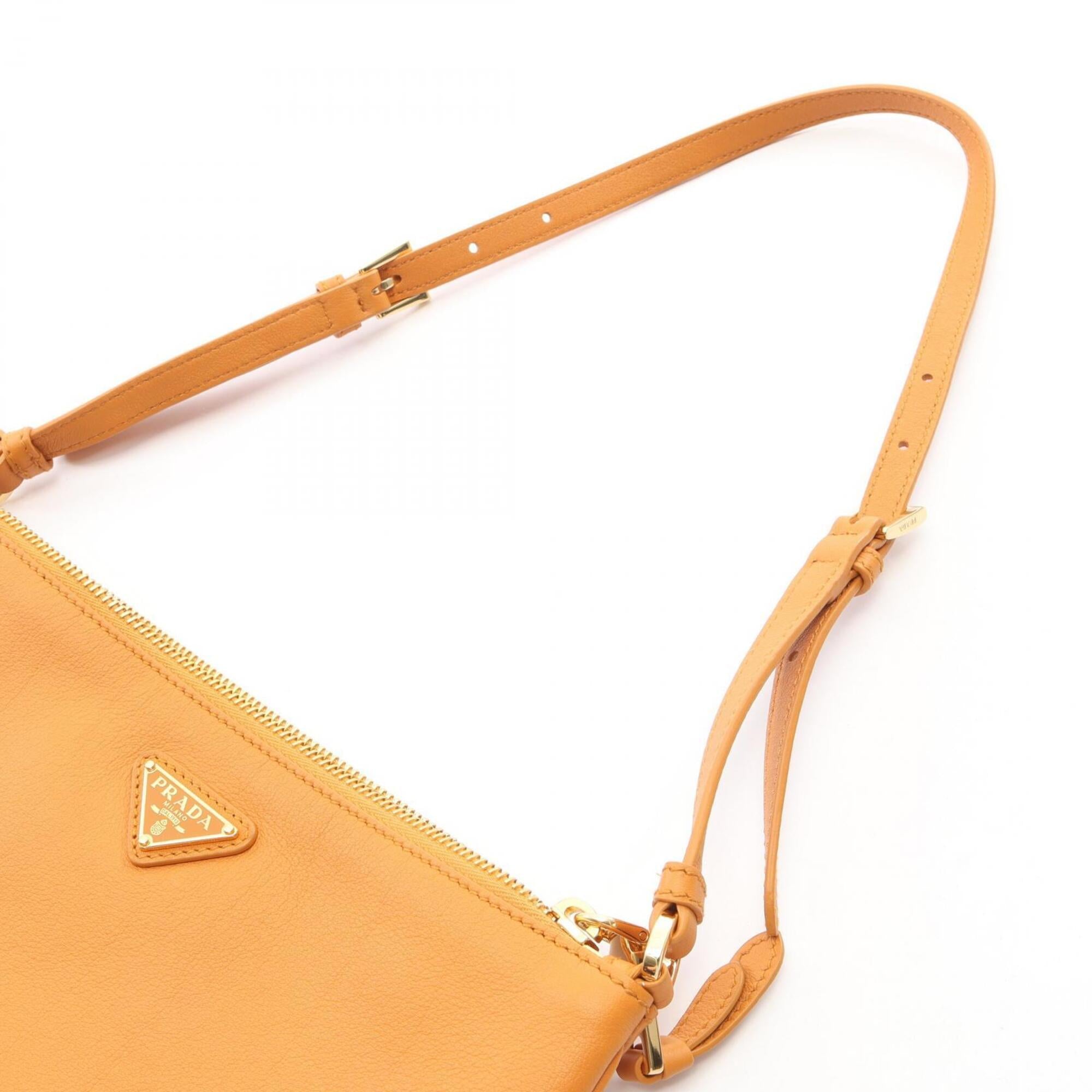 Prada Orange Leather Handbag Shoulder Bag (Pre-Owned)