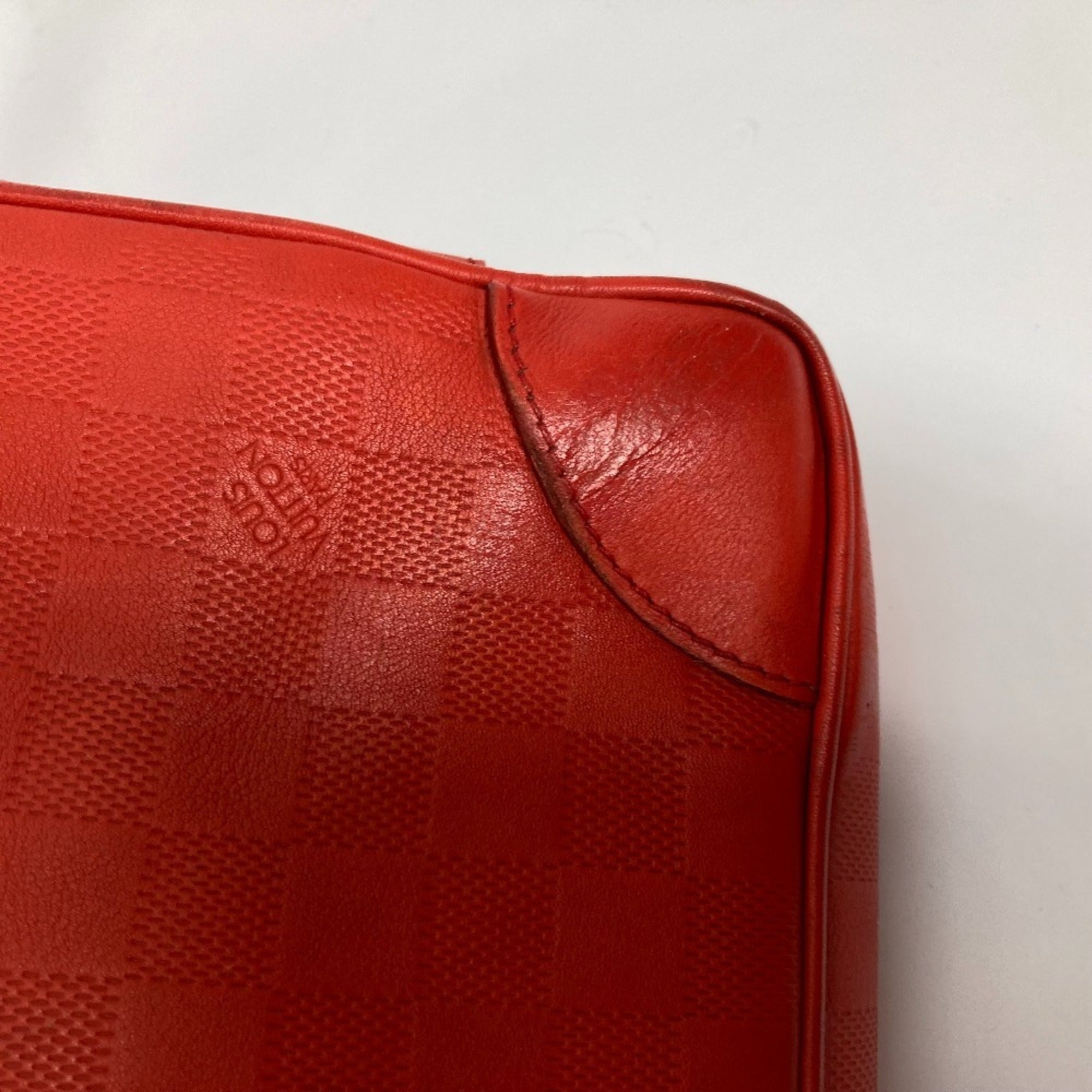 Louis Vuitton Galle Red Color Damier Infini Handbag Tote Bag (Pre-Owned)
