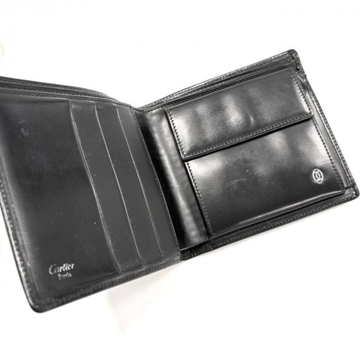 Cartier Black Leather Wallet (Bi-Fold) (Pre-Owned)