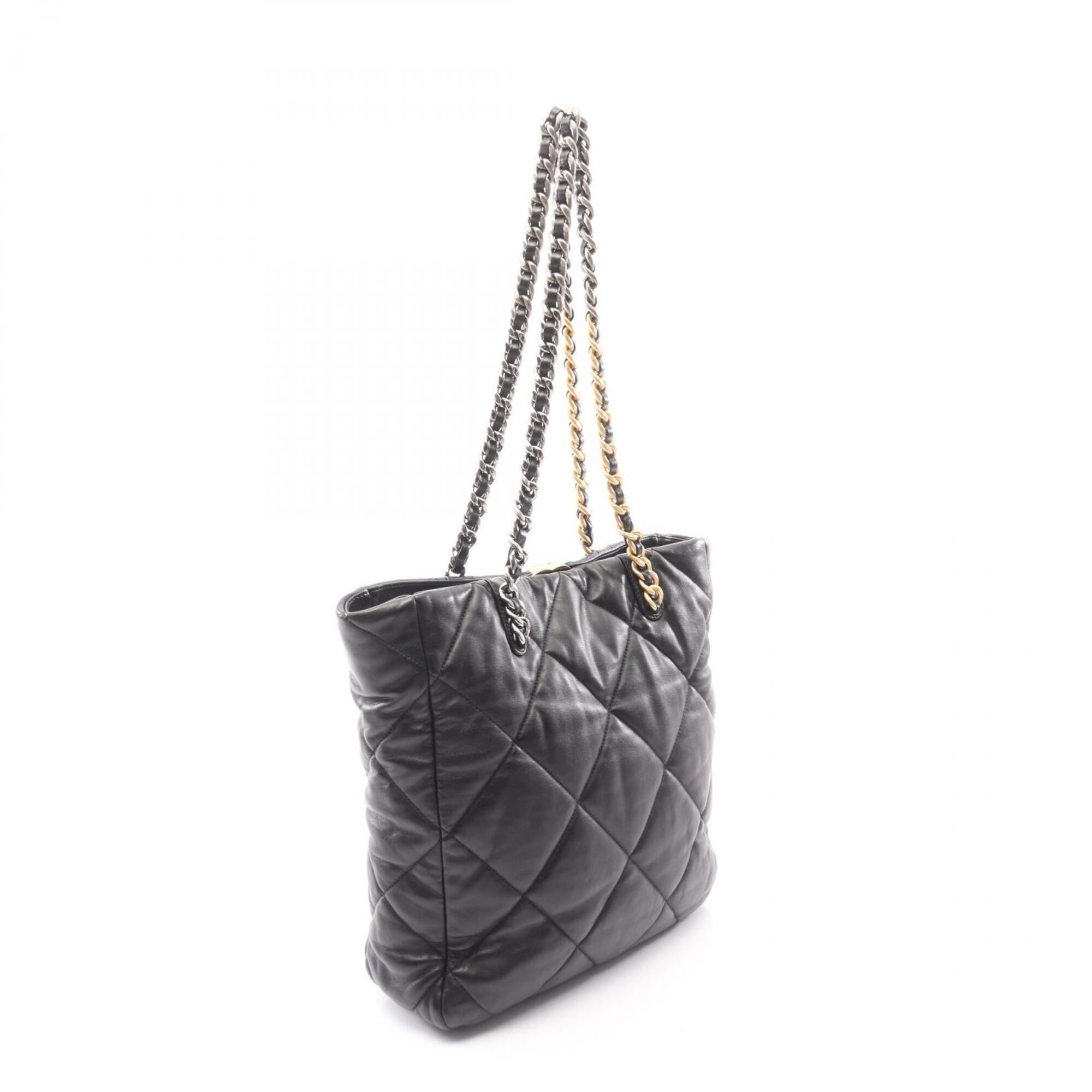 Chanel Black Leather Handbag Shoulder Bag (Pre-Owned)