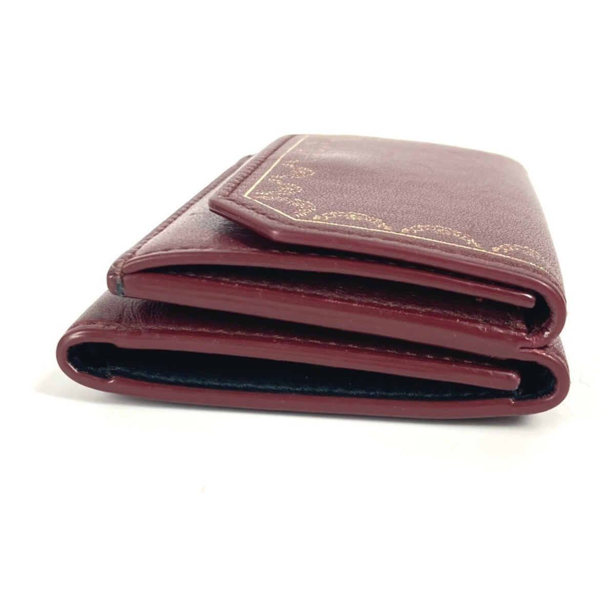 Cartier Wine Red Leather Wallet (Tri-Fold) (Pre-Owned)