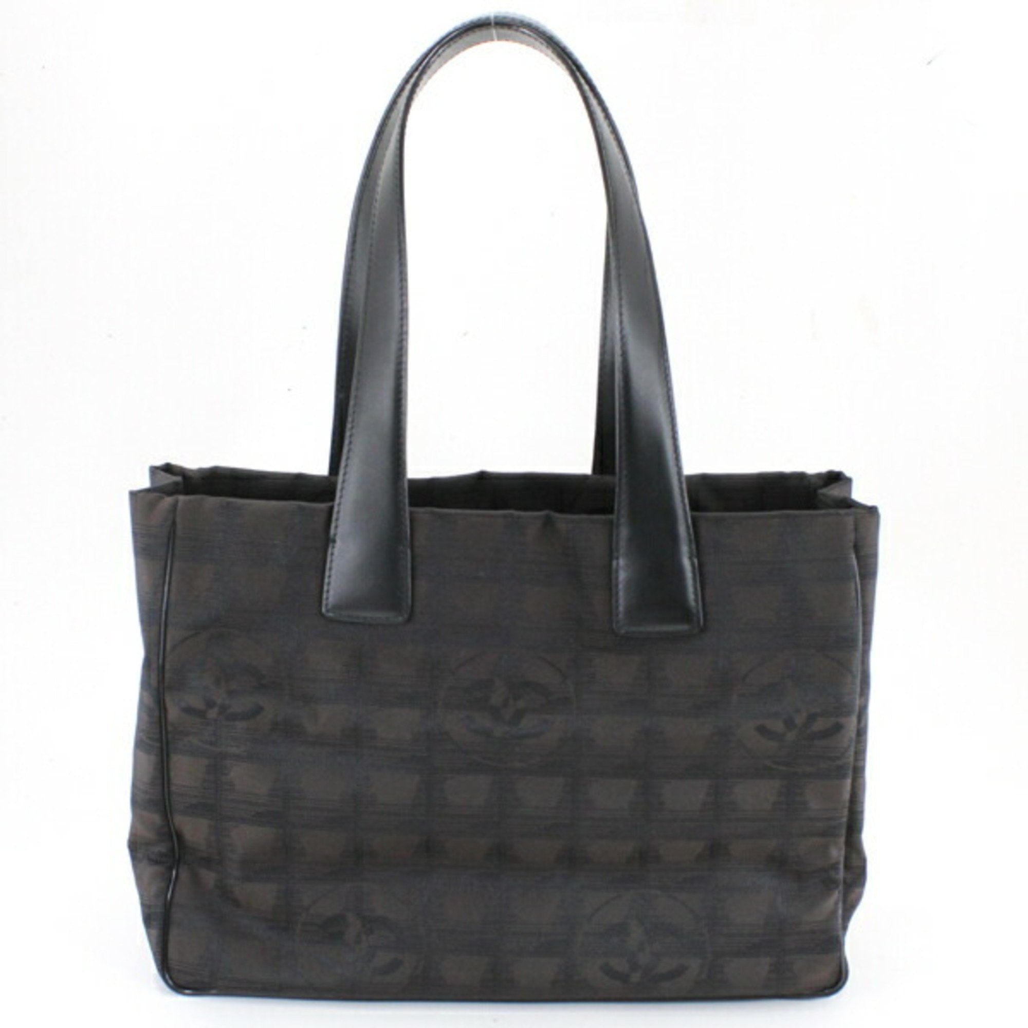 Chanel Brown Dark Brown New Travel Line Leather Handbag Tote Bag (Pre-Owned)