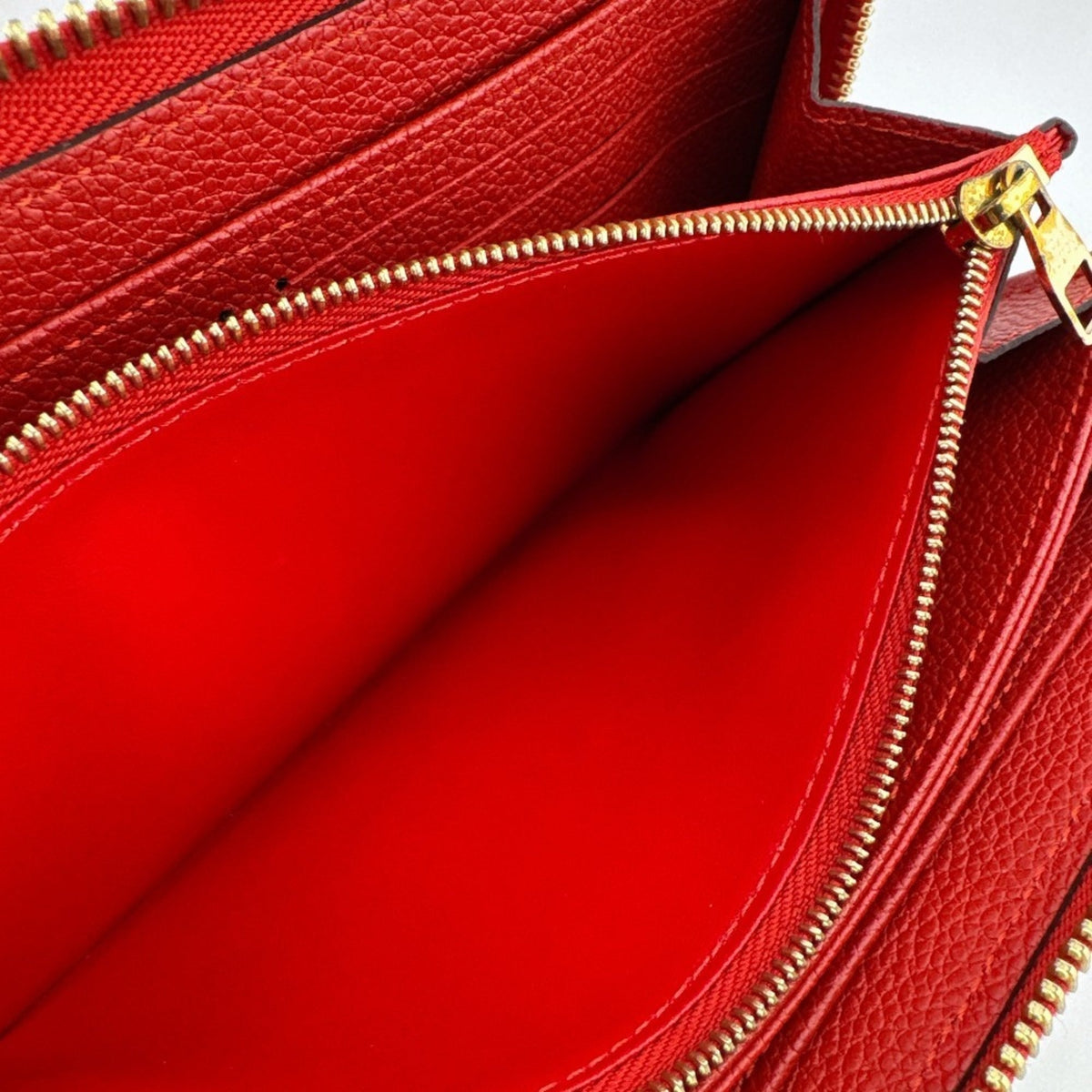 Louis Vuitton Empreinte Red Color Monogram Empreinte Leather Long Wallet (Bi-Fold) (Pre-Owned)