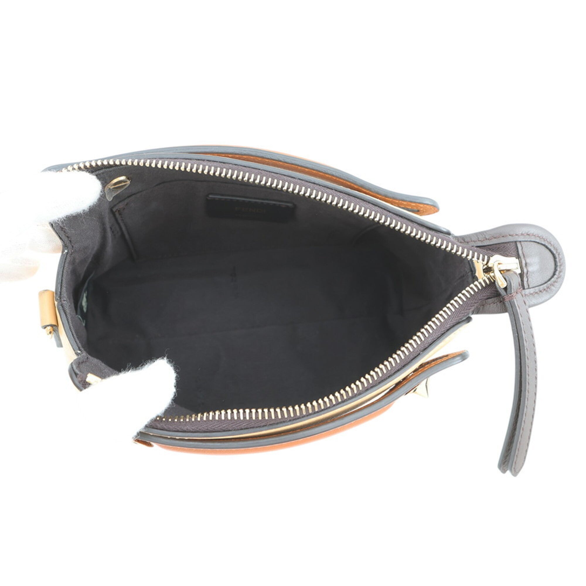 Fendi Brown Yellow Leather Handbag (Pre-Owned)
