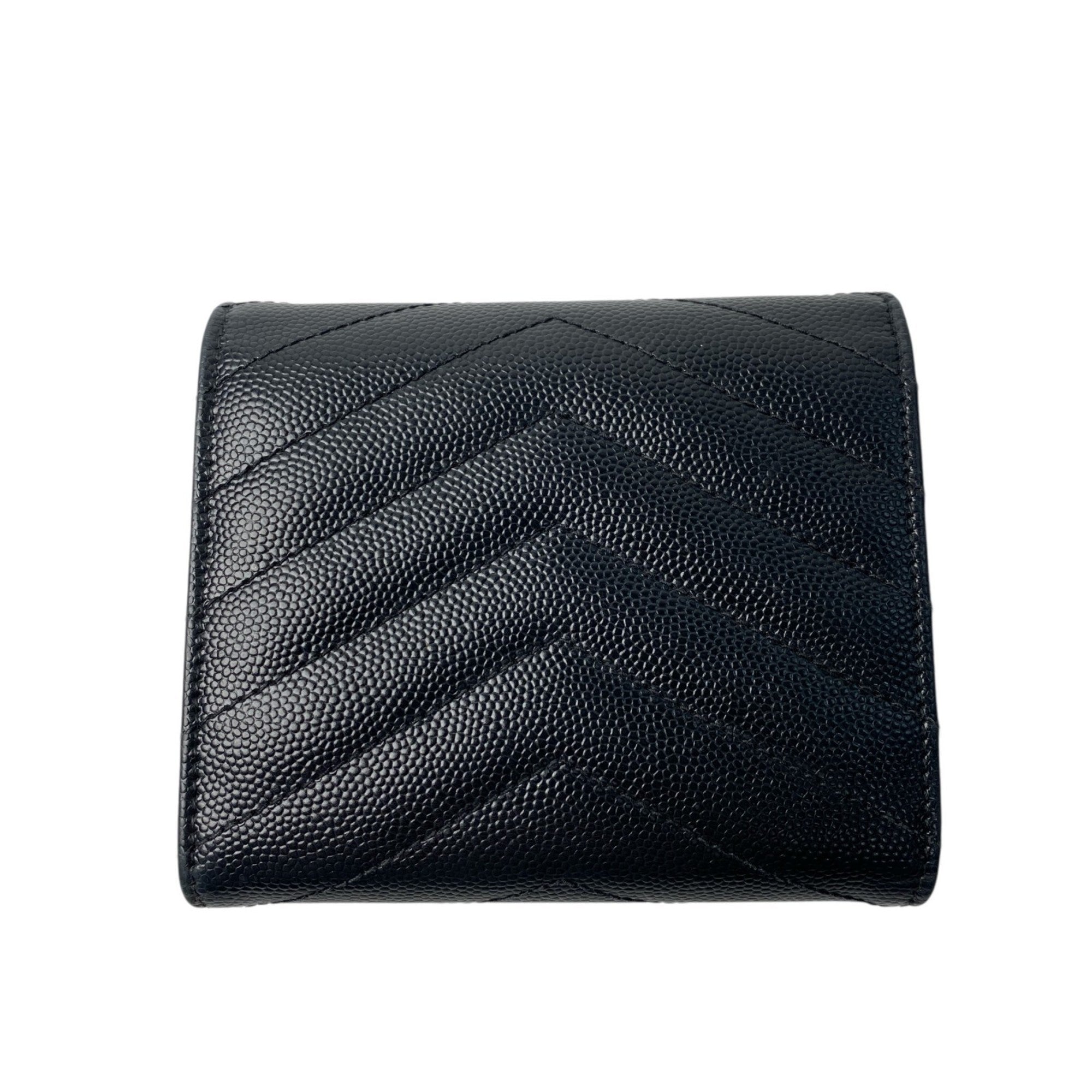 Saint Laurent Black Leather Wallet (Tri-Fold) (Pre-Owned)