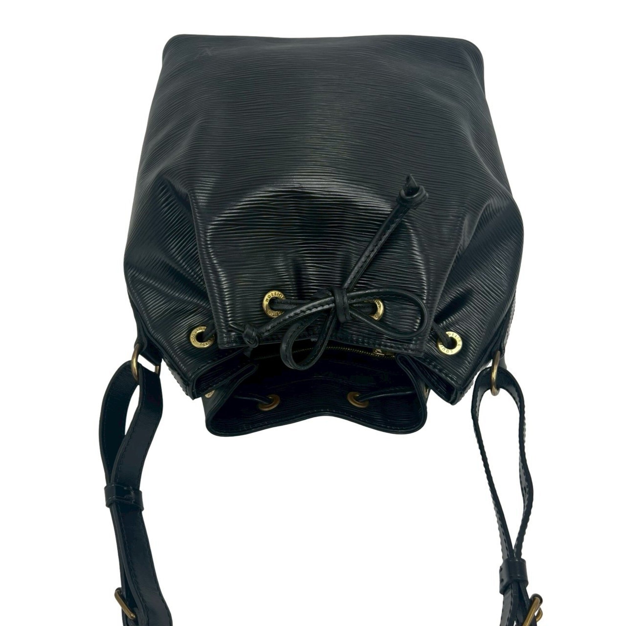 Louis Vuitton Black Leather Shoulder Bag Tote Bag (Pre-Owned)