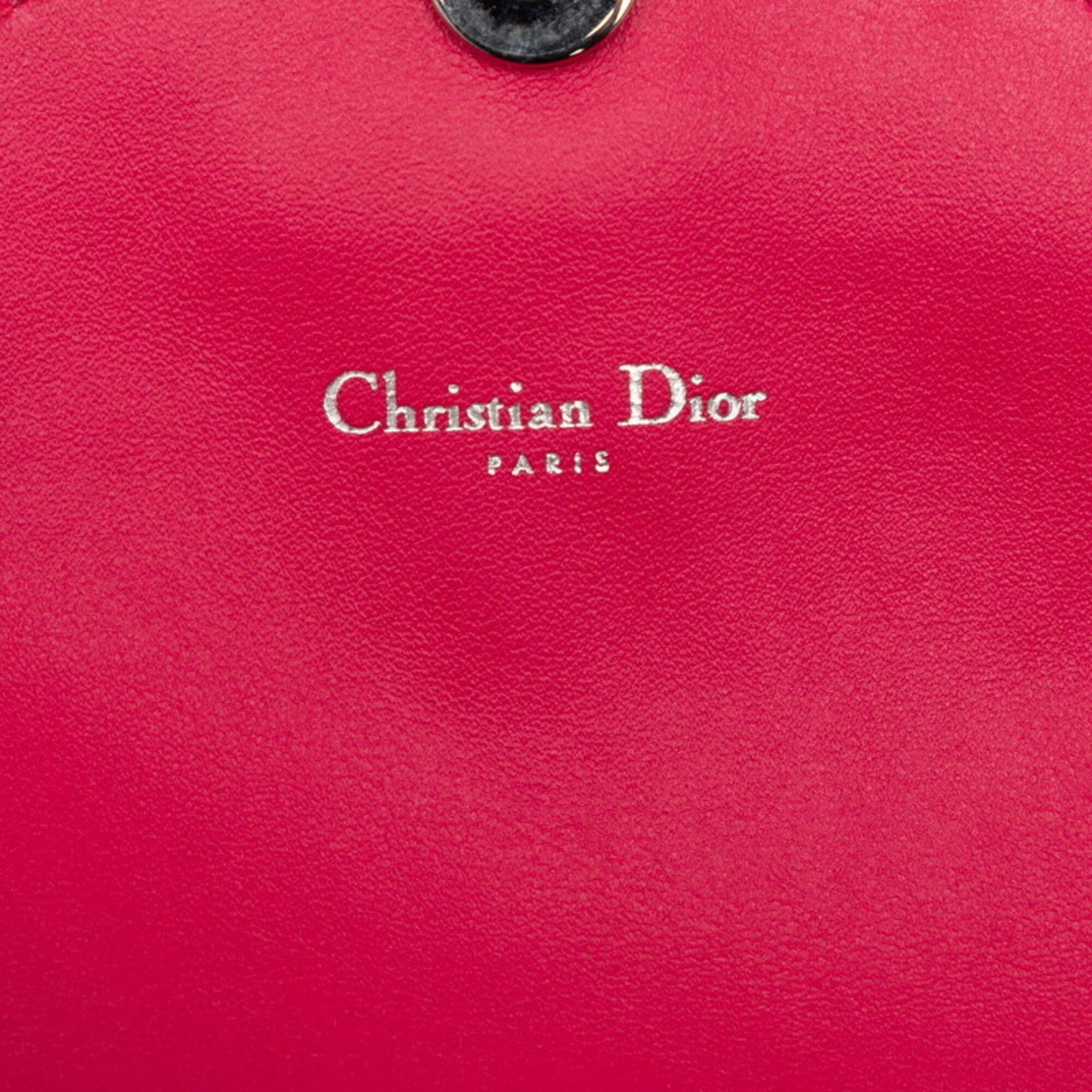 Christian Dior Beige Pink Leather Shoulder Bag (Pre-Owned)