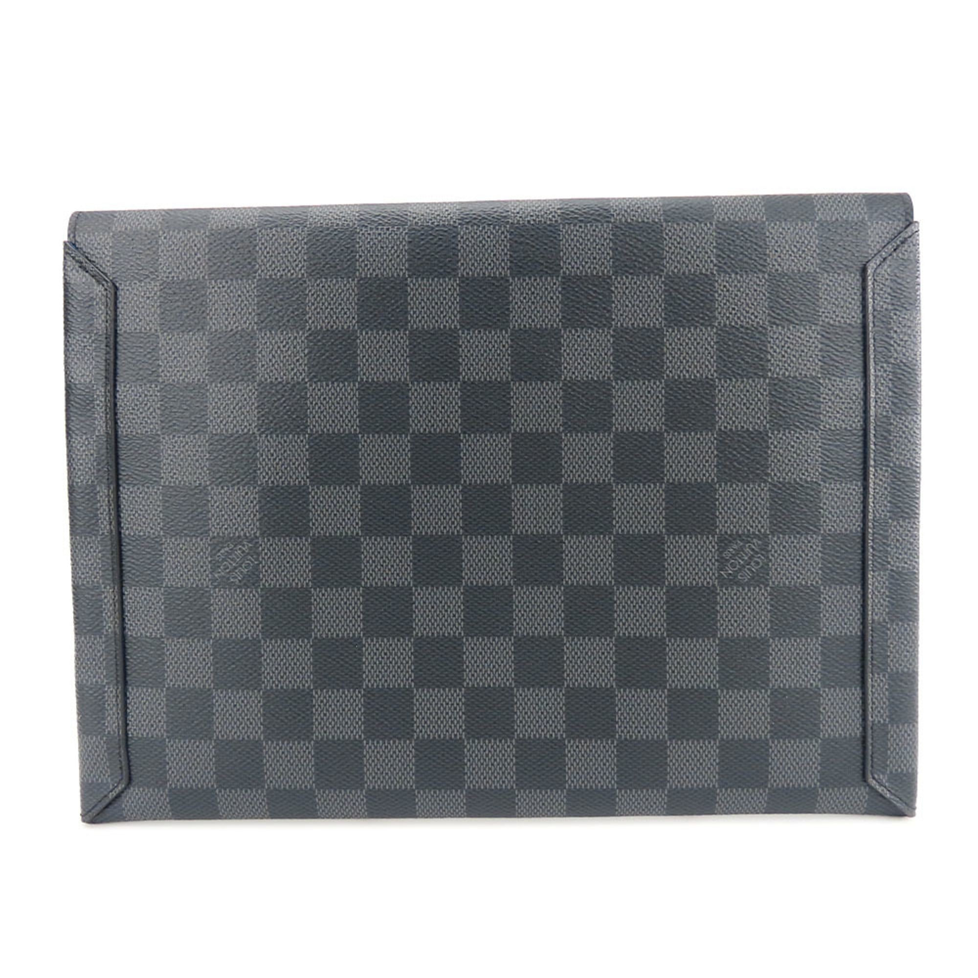 Louis Vuitton Damier Graphite Black Gray Damier Graphite Clutch Bag (Pre-Owned)