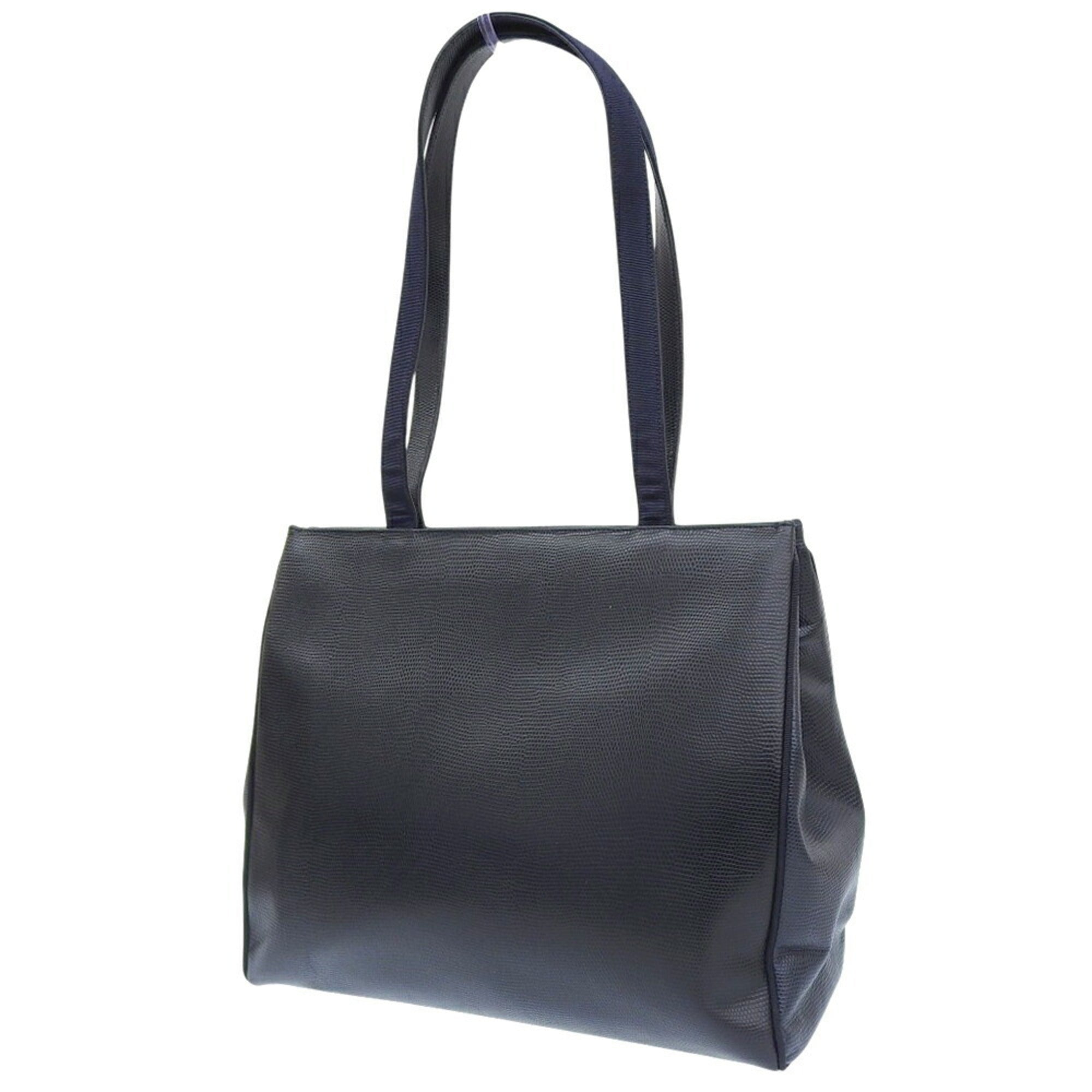 Salvatore Ferragamo Navy Leather Tote Bag (Pre-Owned)