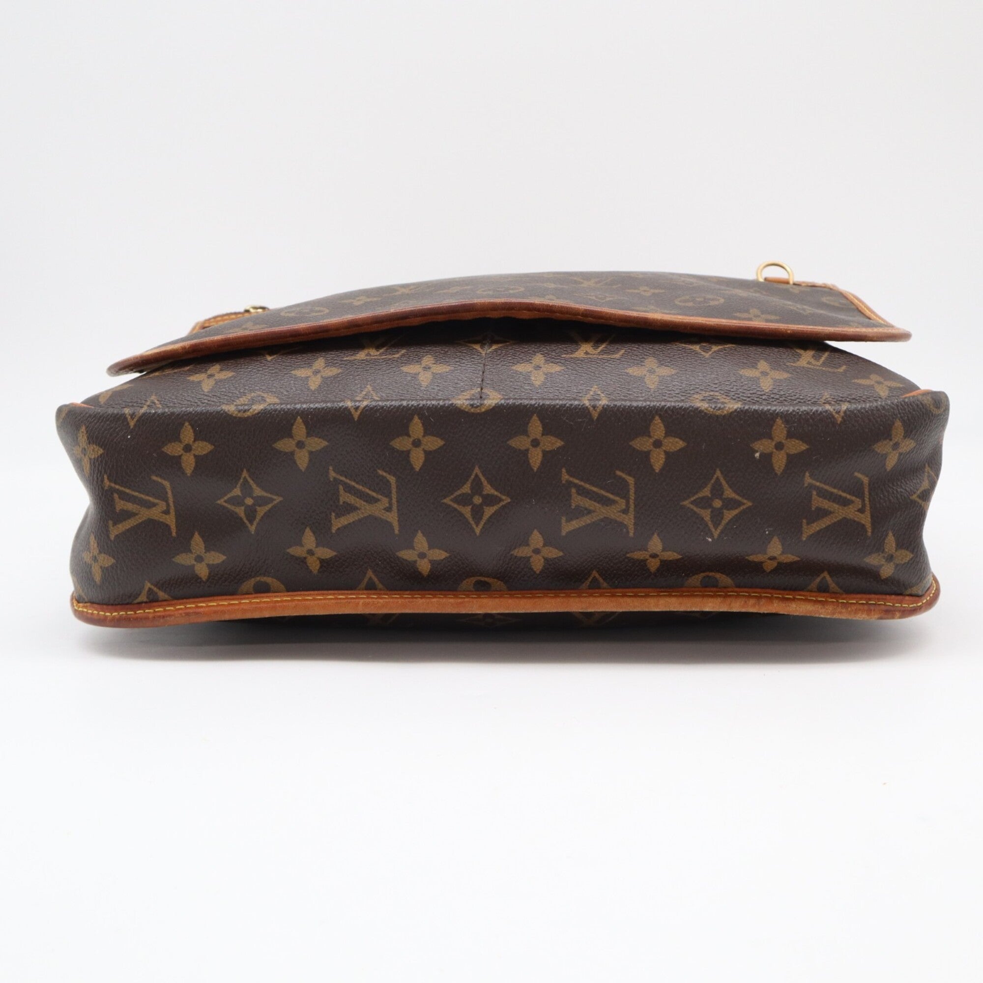Louis Vuitton Monogram Beige Brown Coated Canvas Leather Shoulder Bag (Pre-Owned)