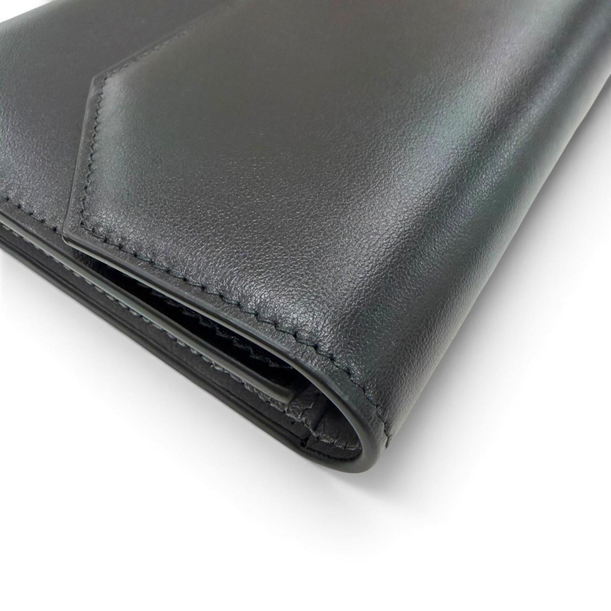 Balenciaga Black Leather Long Wallet (Tri-Fold) (Pre-Owned)