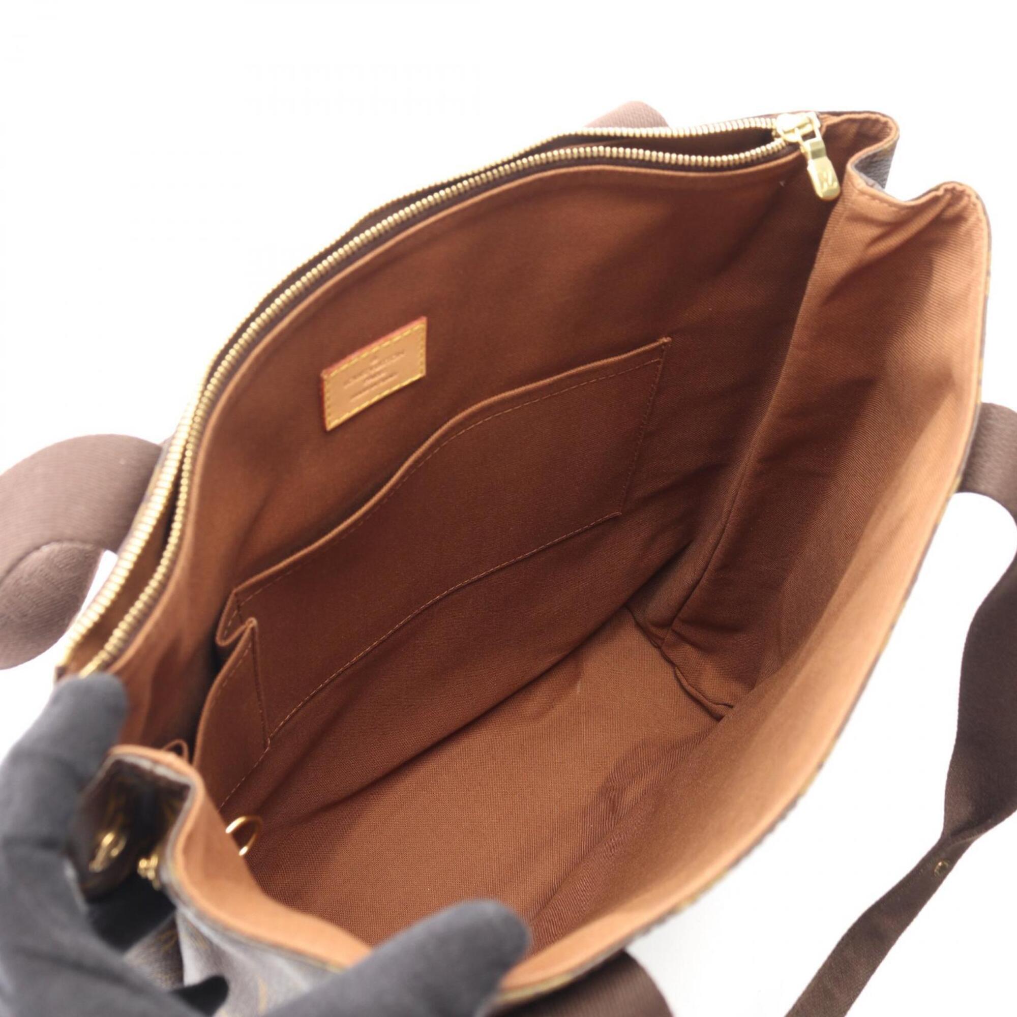 Louis Vuitton Brown Monogram Coated Canvas Leather Handbag Tote Bag (Pre-Owned)
