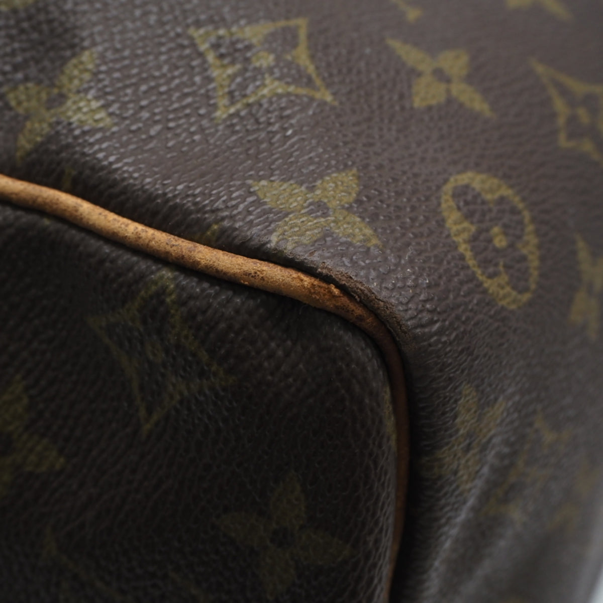Louis Vuitton Beige Brown Coated Canvas Leather Boston Bag (Pre-Owned)