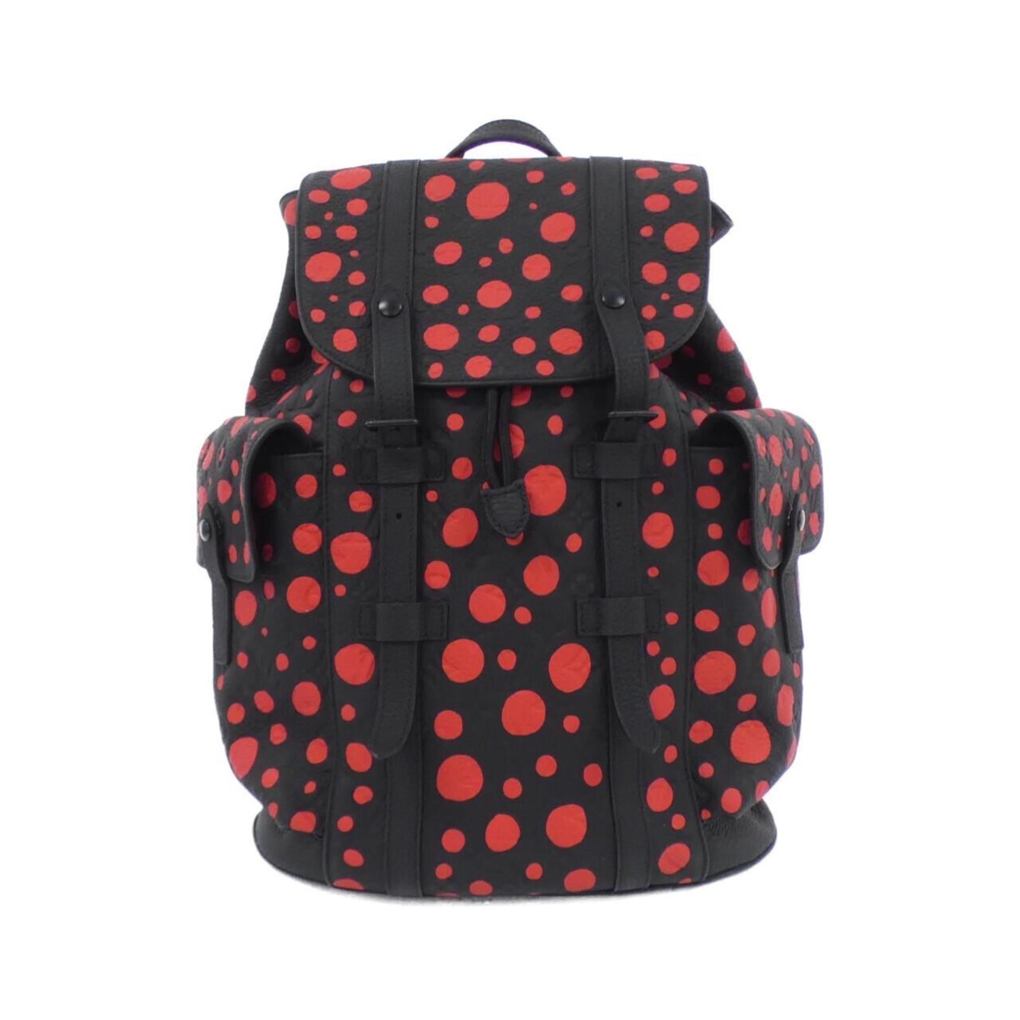 Louis Vuitton Black Red Color Leather Backpack (Pre-Owned)