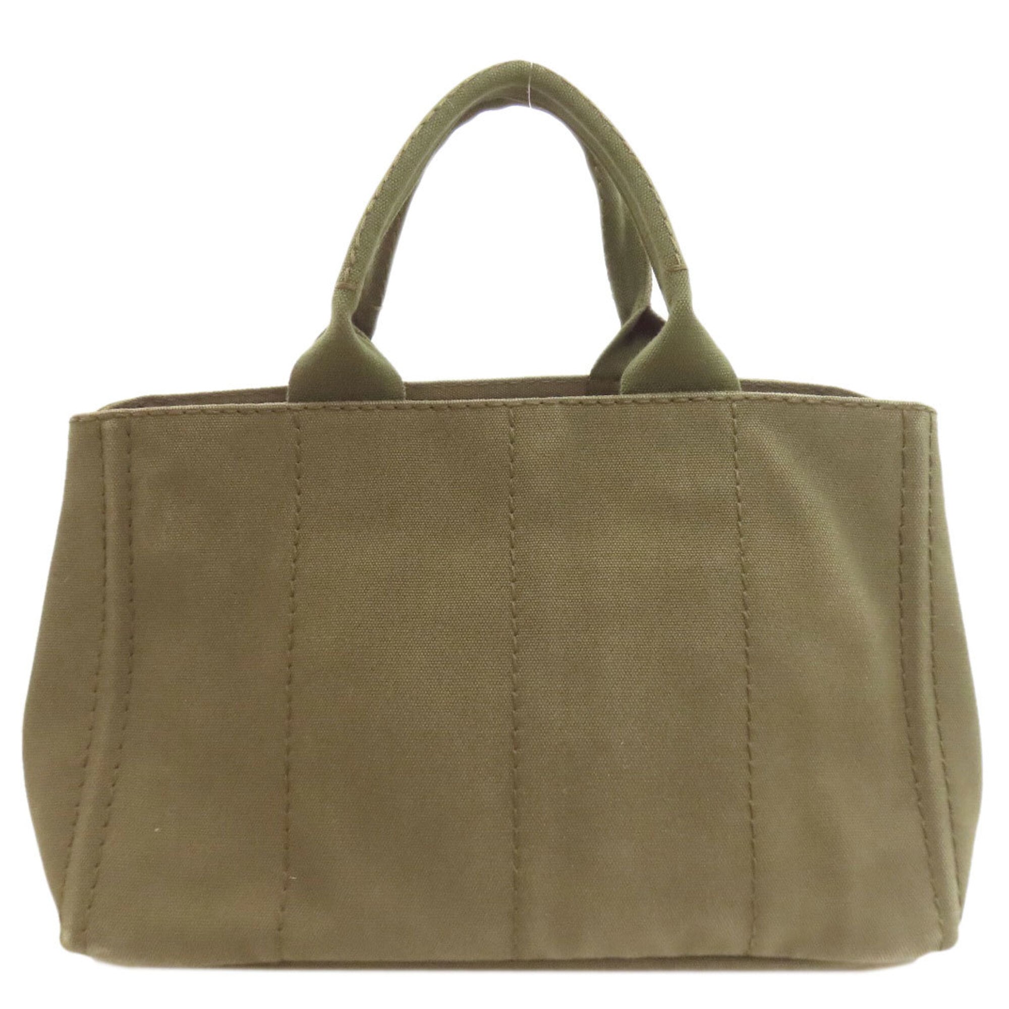 Prada Canapa Green Canvas Tote Bag (Pre-Owned)