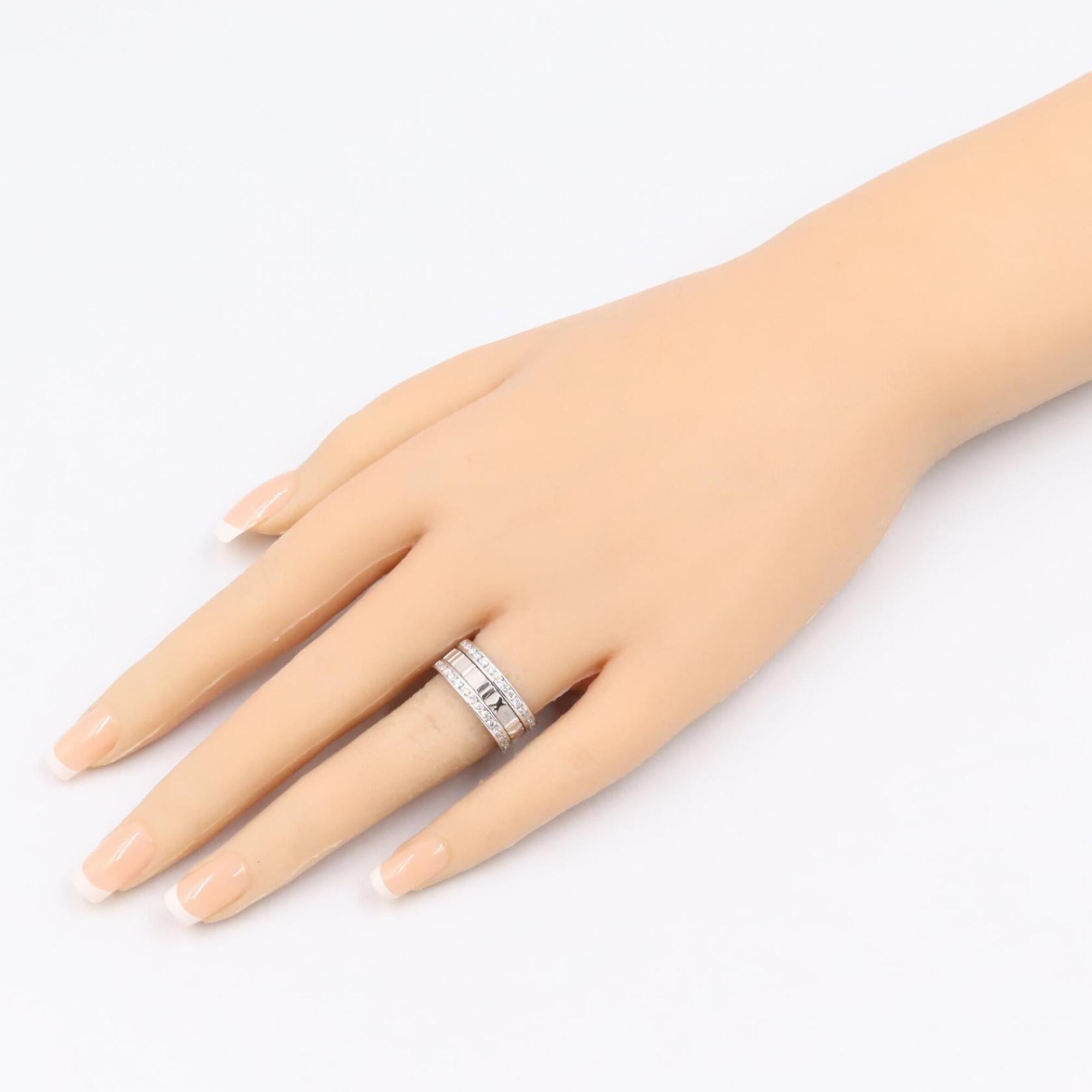 Tiffany Silver Clear White Gold (18K) Band Ring (Pre-Owned)
