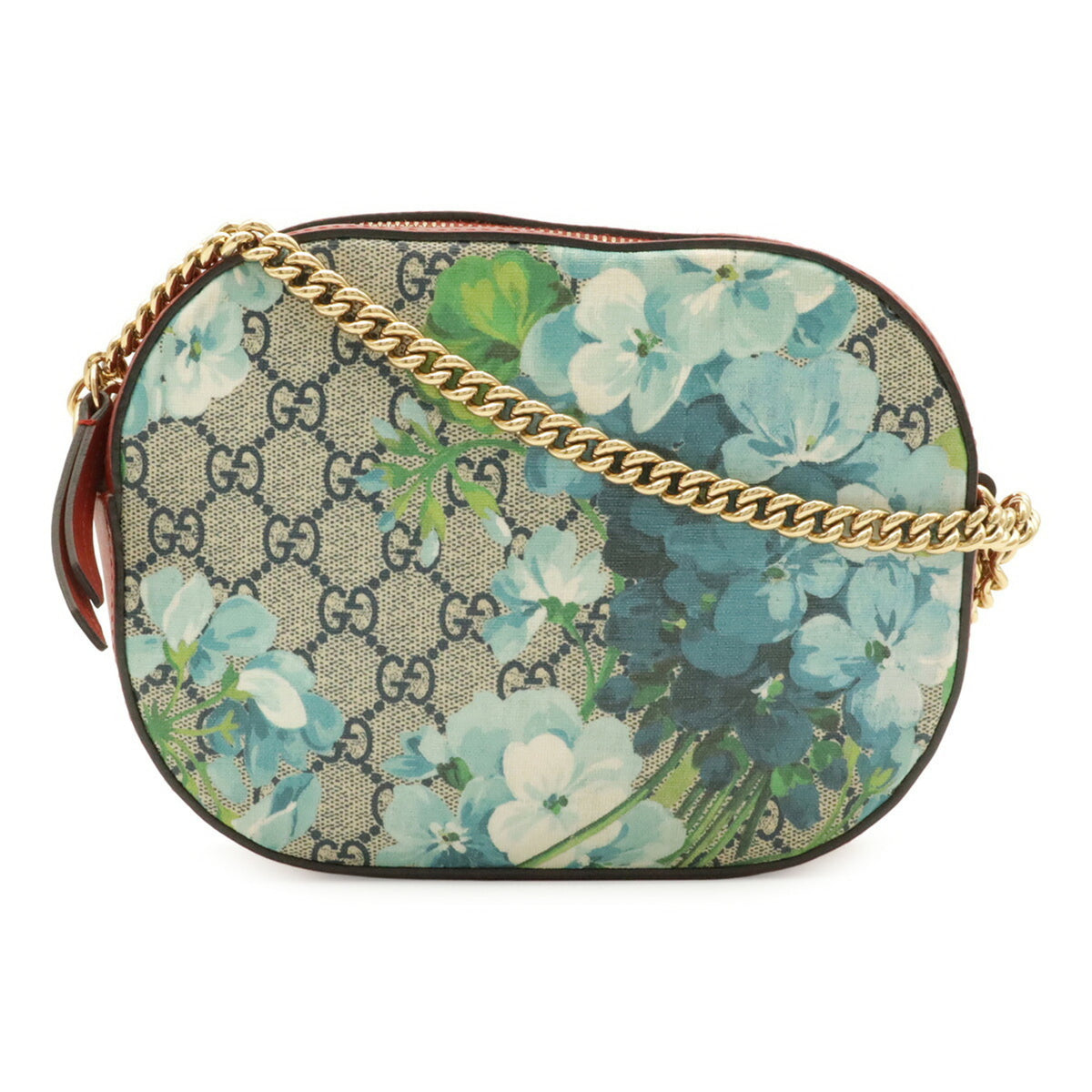 Gucci Beige Blue Multi-Color Red Color Gg Supreme Canvas Leather Shoulder Bag (Pre-Owned)