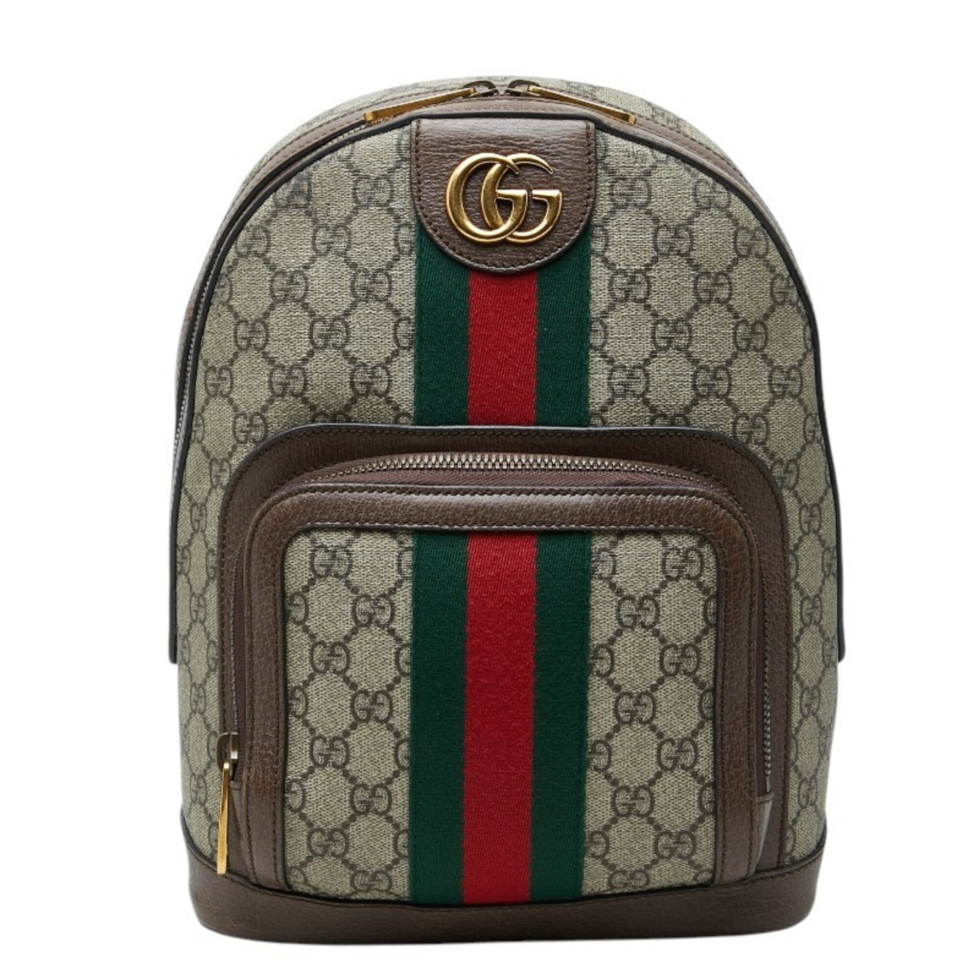 Gucci Beige Brown Pvc Leather Backpack (Pre-Owned)