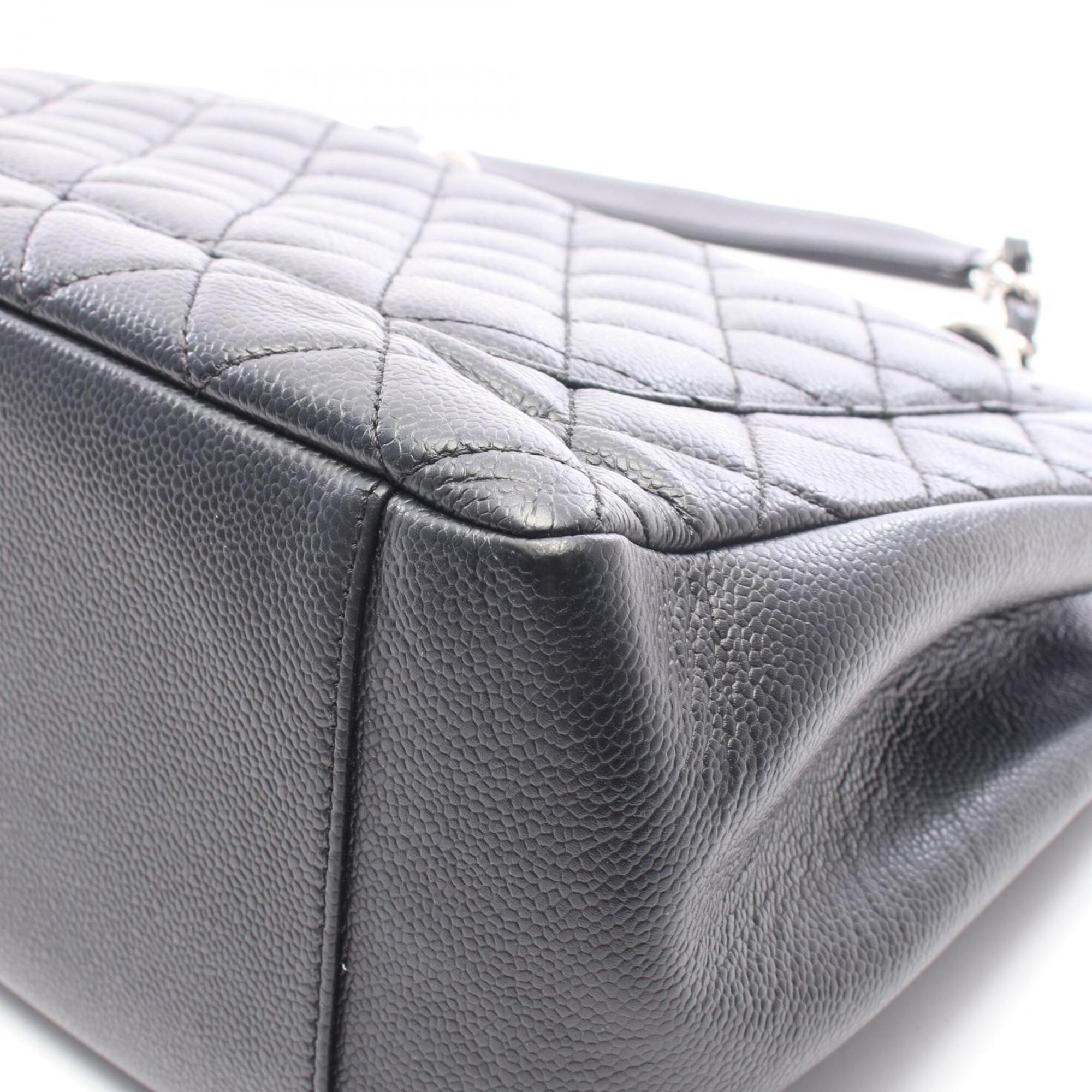 Chanel Black Grained Calfskin Handbag Tote Bag (Pre-Owned)