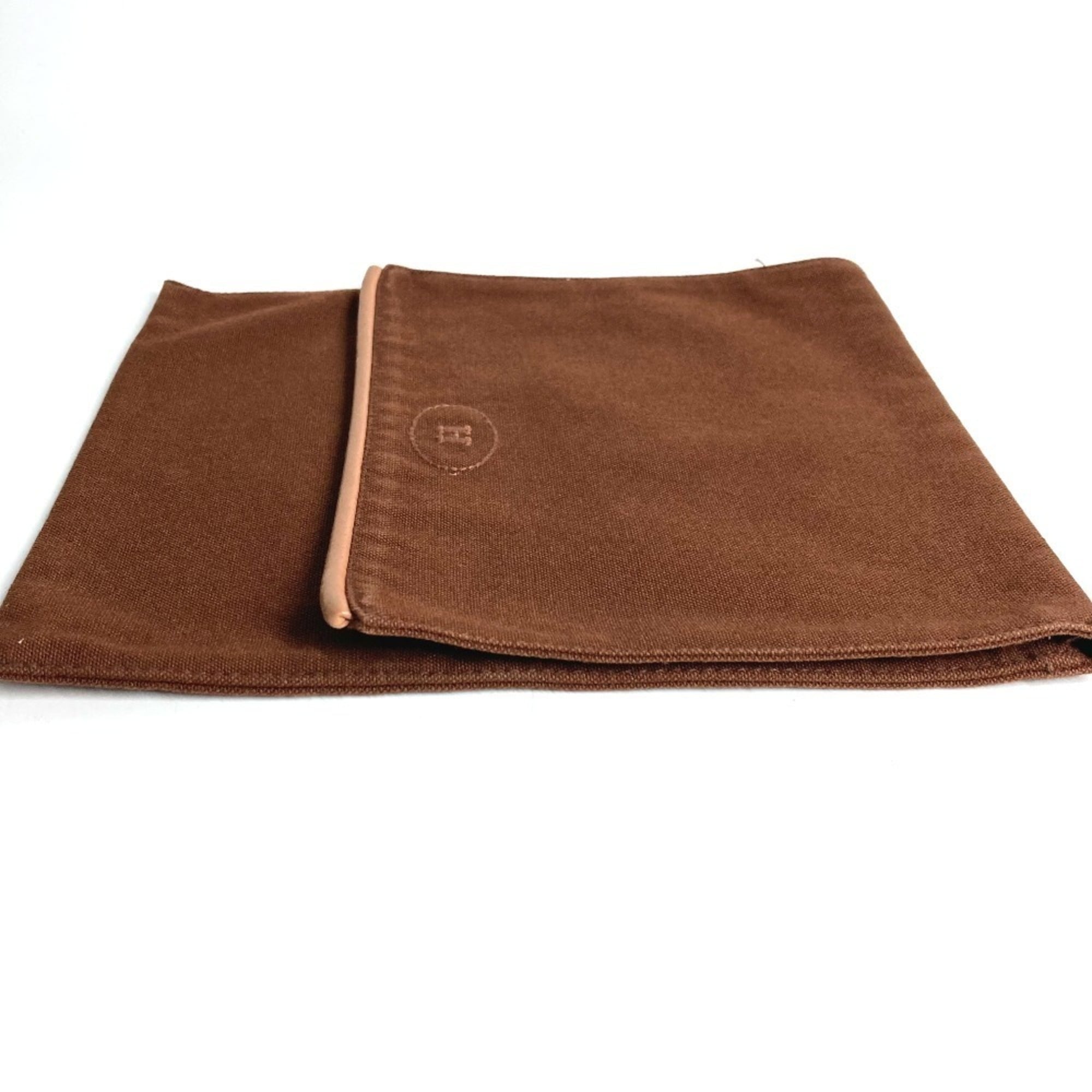 Hermes Brown Canvas Pouch (Pre-Owned)