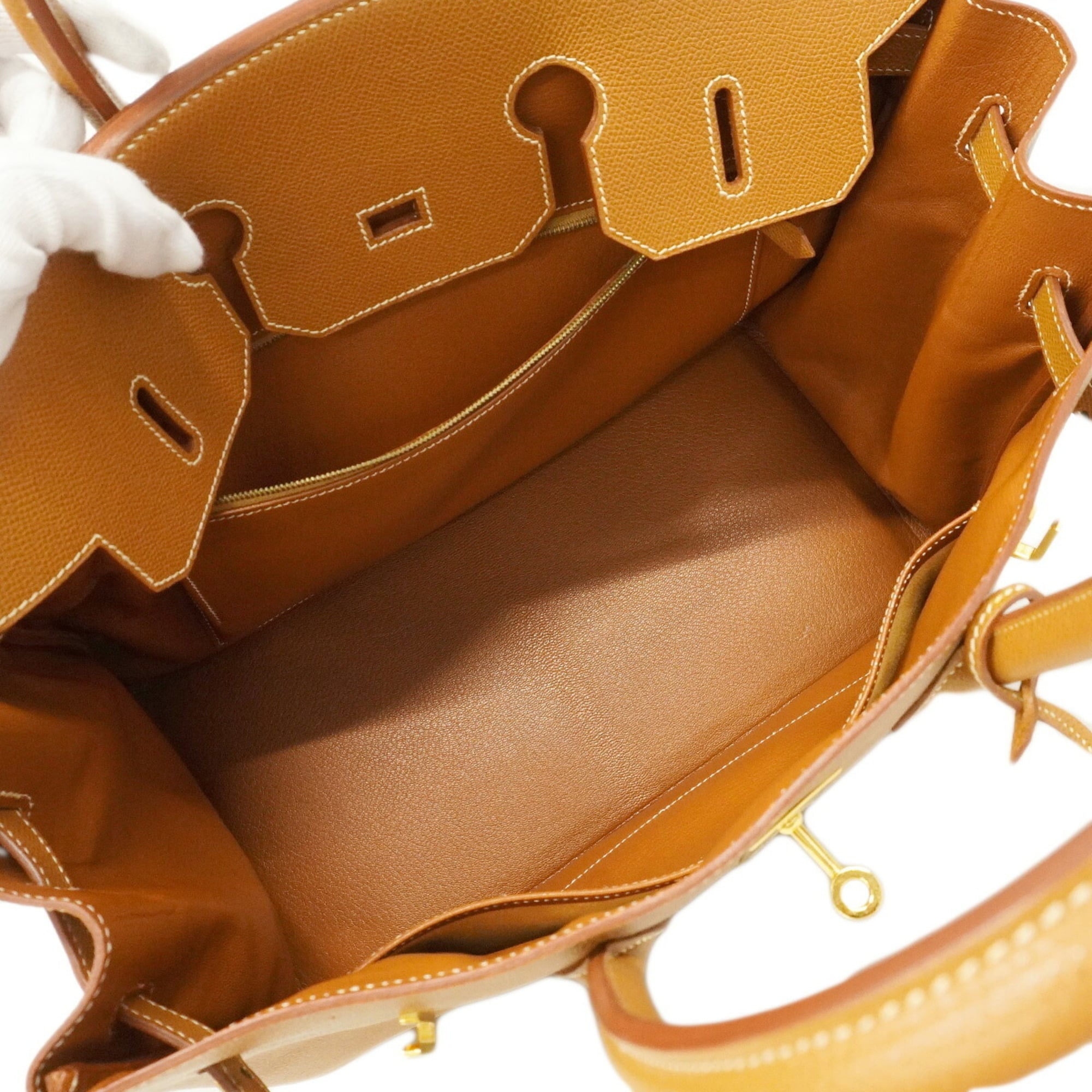 Hermes Gold Courchevel Leather Handbag (Pre-Owned)