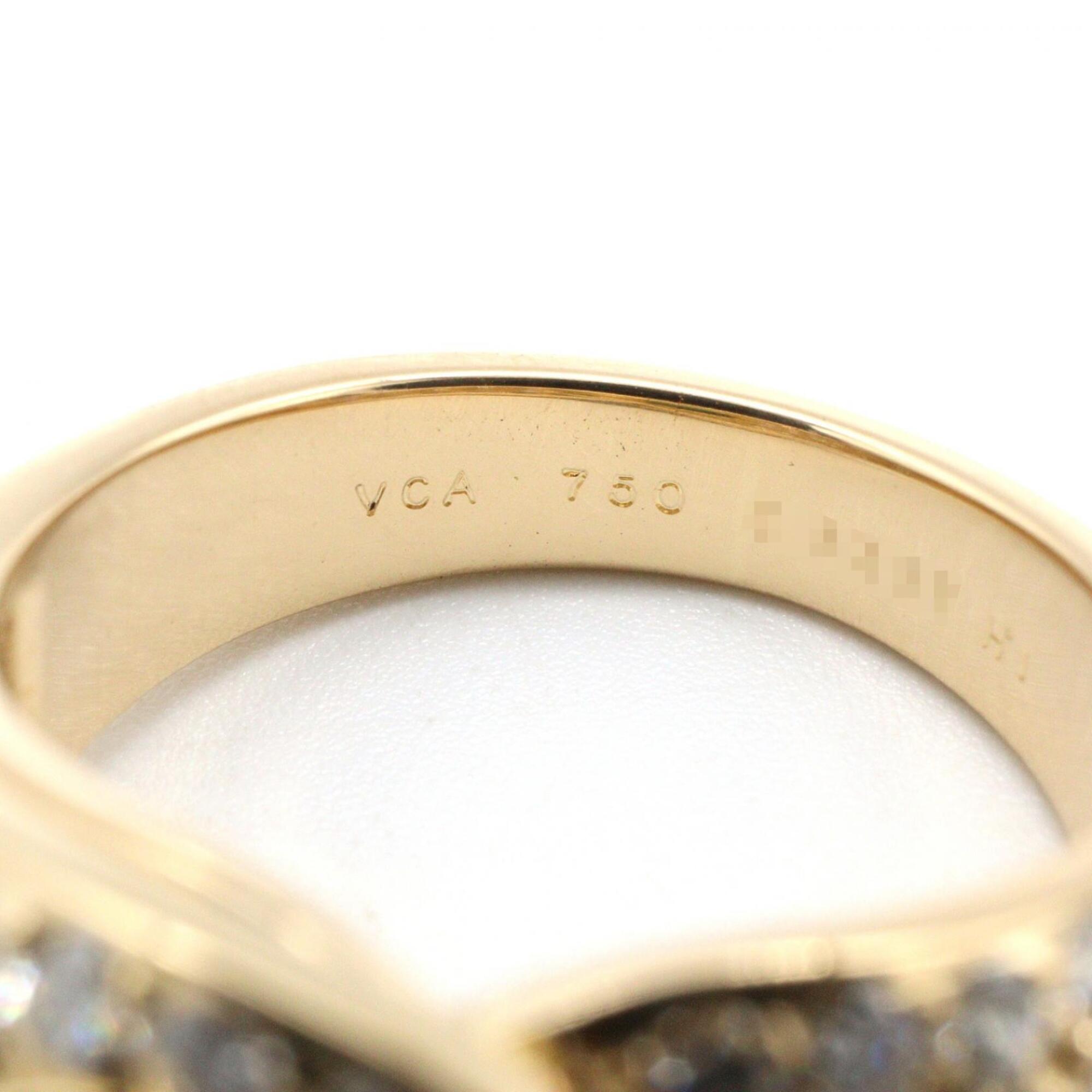 Van Cleef & Arpels Gold Clear Emerald Green Yellow Gold (18K) Band Ring (Pre-Owned)