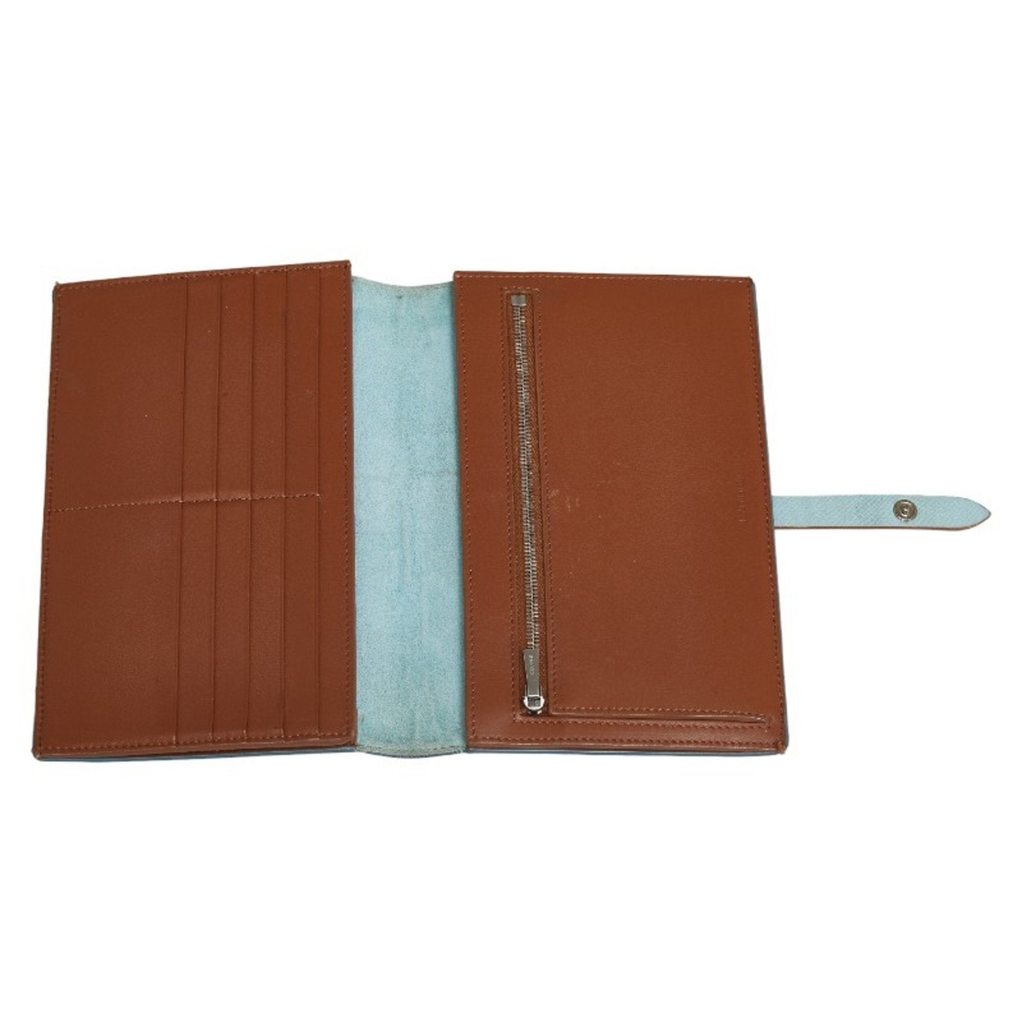 Celine Blue Brown Leather Wallet (Bi-Fold) (Pre-Owned)